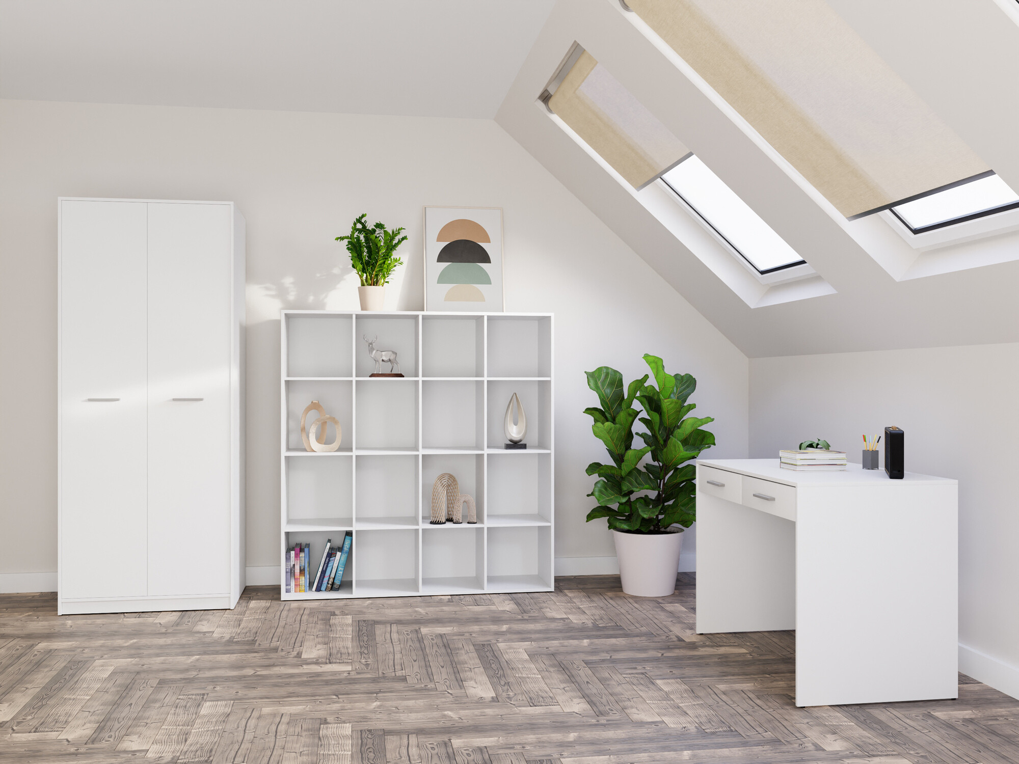 Set za kućnu kancelariju Novsore 166 (Belo)