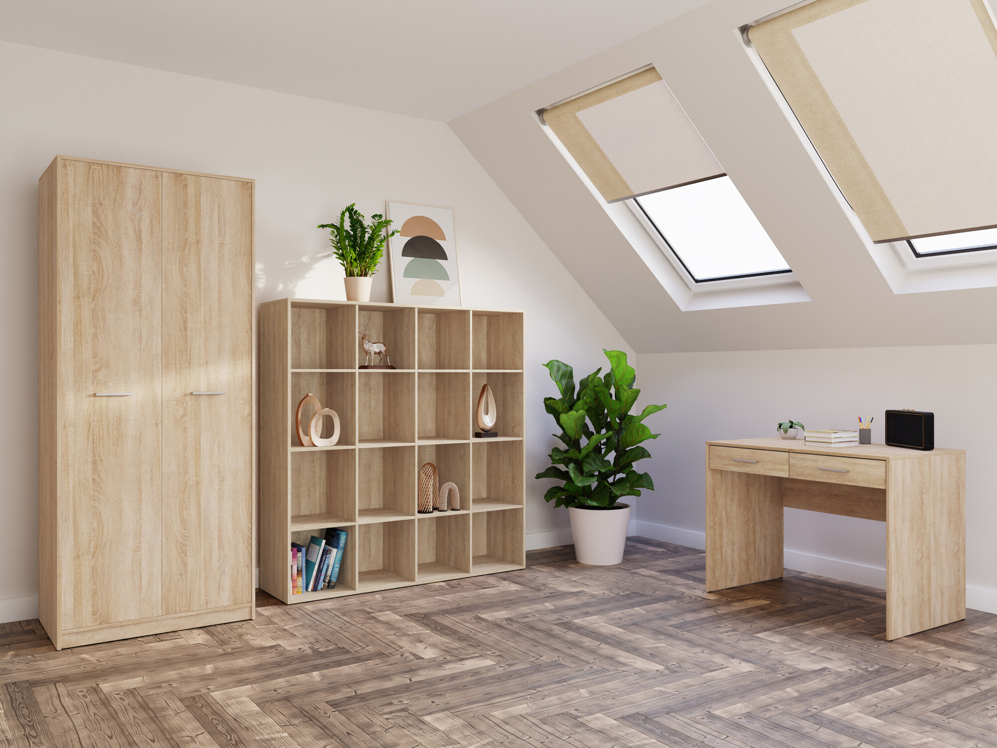 Set za kućnu kancelariju Novsore 166 (Sonoma hrast)