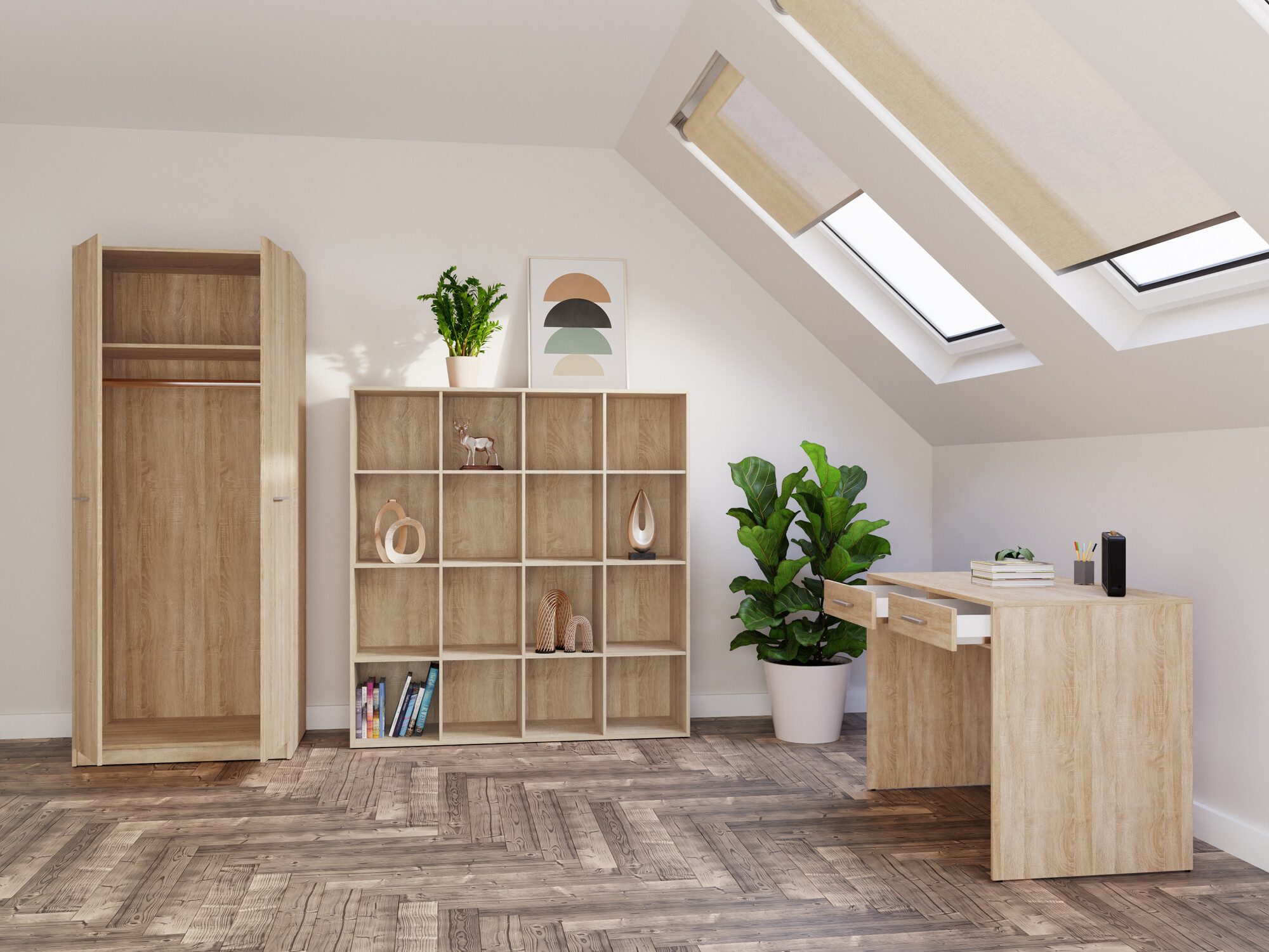 Set za kućnu kancelariju Novsore 166 (Sonoma hrast)