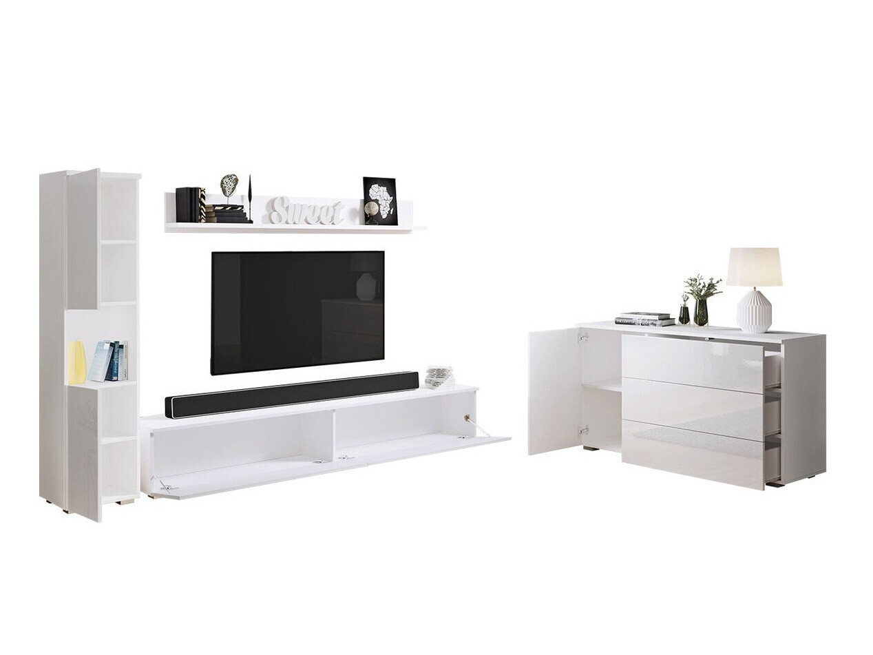 Set za dnevnu sobu Sarasota 132 (Belo + Sjajno belo)