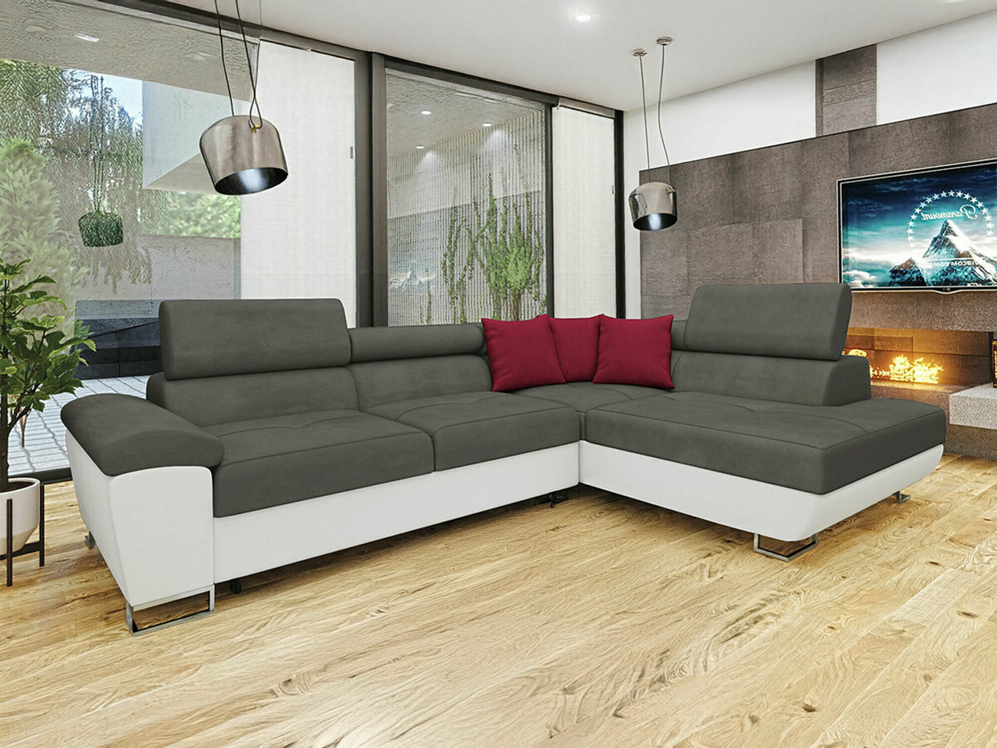 Ugaona sofa Comfivo 166 (Soft 017 + Uttario Velvet 2971 + Kronos 02)