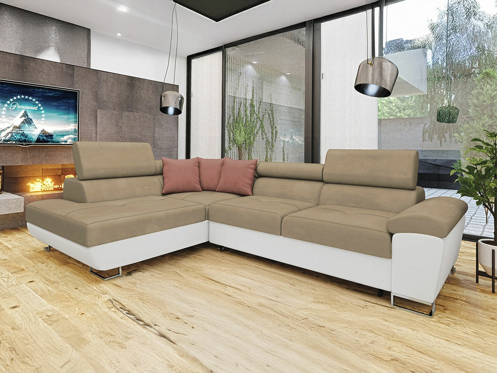 Ugaona sofa Comfivo 166 (Soft 017 + Uttario Velvet 2979 + Uttario Velvet 2955)