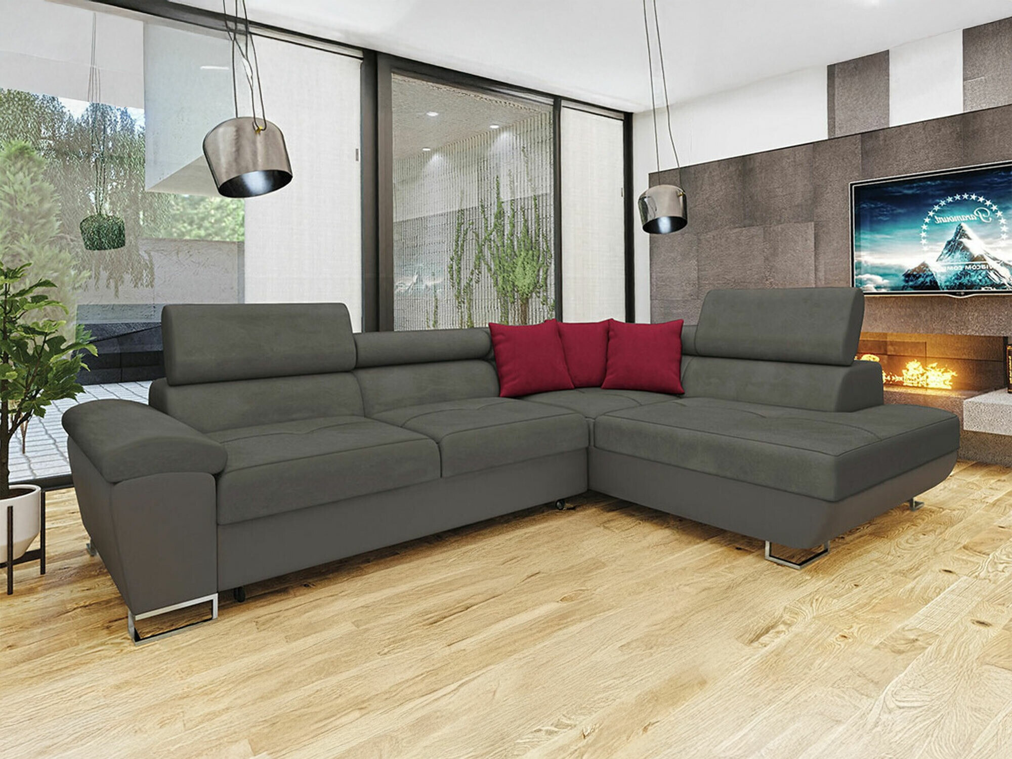 Ugaona sofa Comfivo 166 (Soft 029 + Uttario Velvet 2971 + Kronos 02)