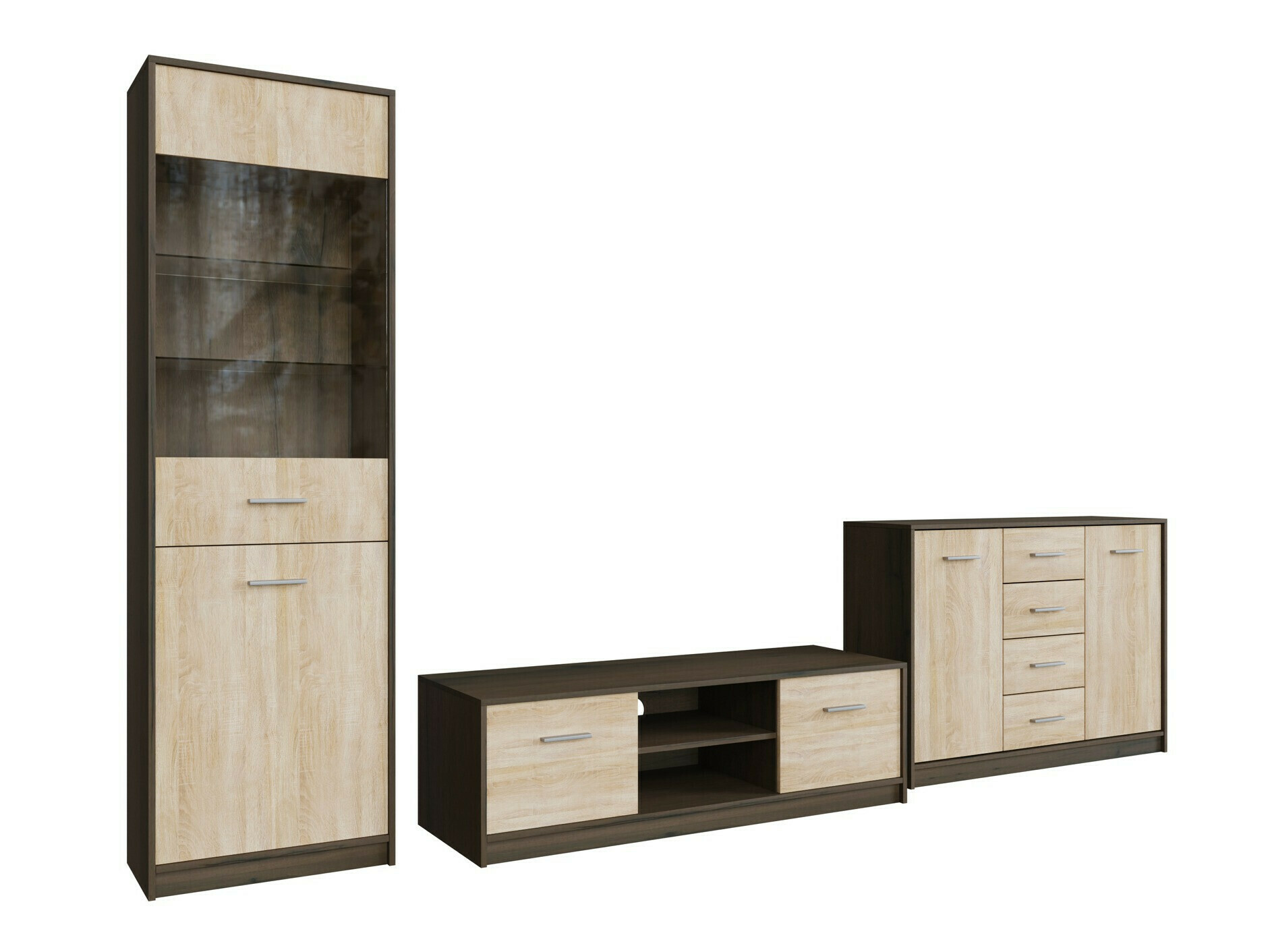 Set za dnevnu sobu Novsore 162 (Tamni hrast + Sonoma hrast)