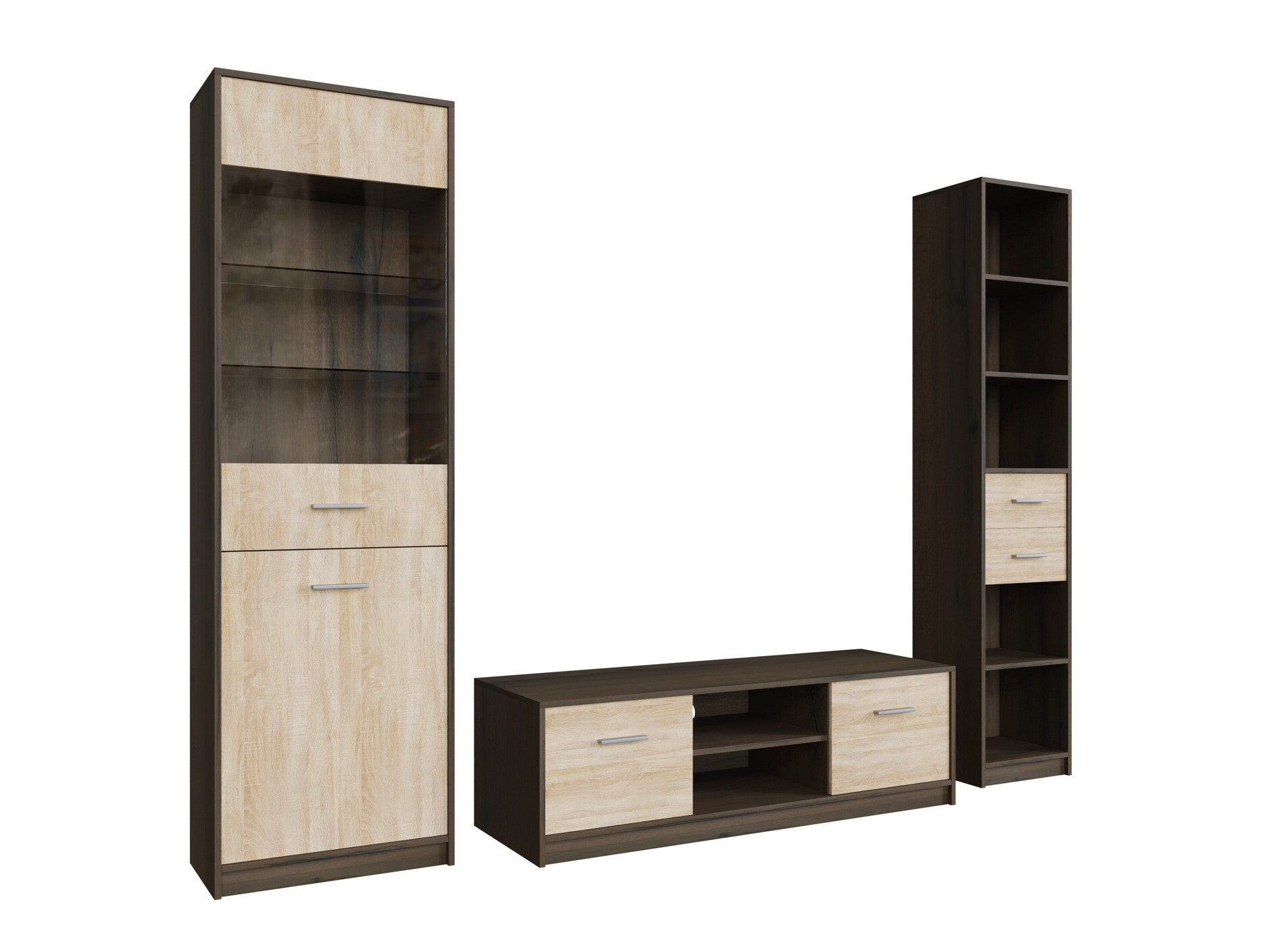 Set za dnevnu sobu Novsore 163 (Tamni hrast + Sonoma hrast)