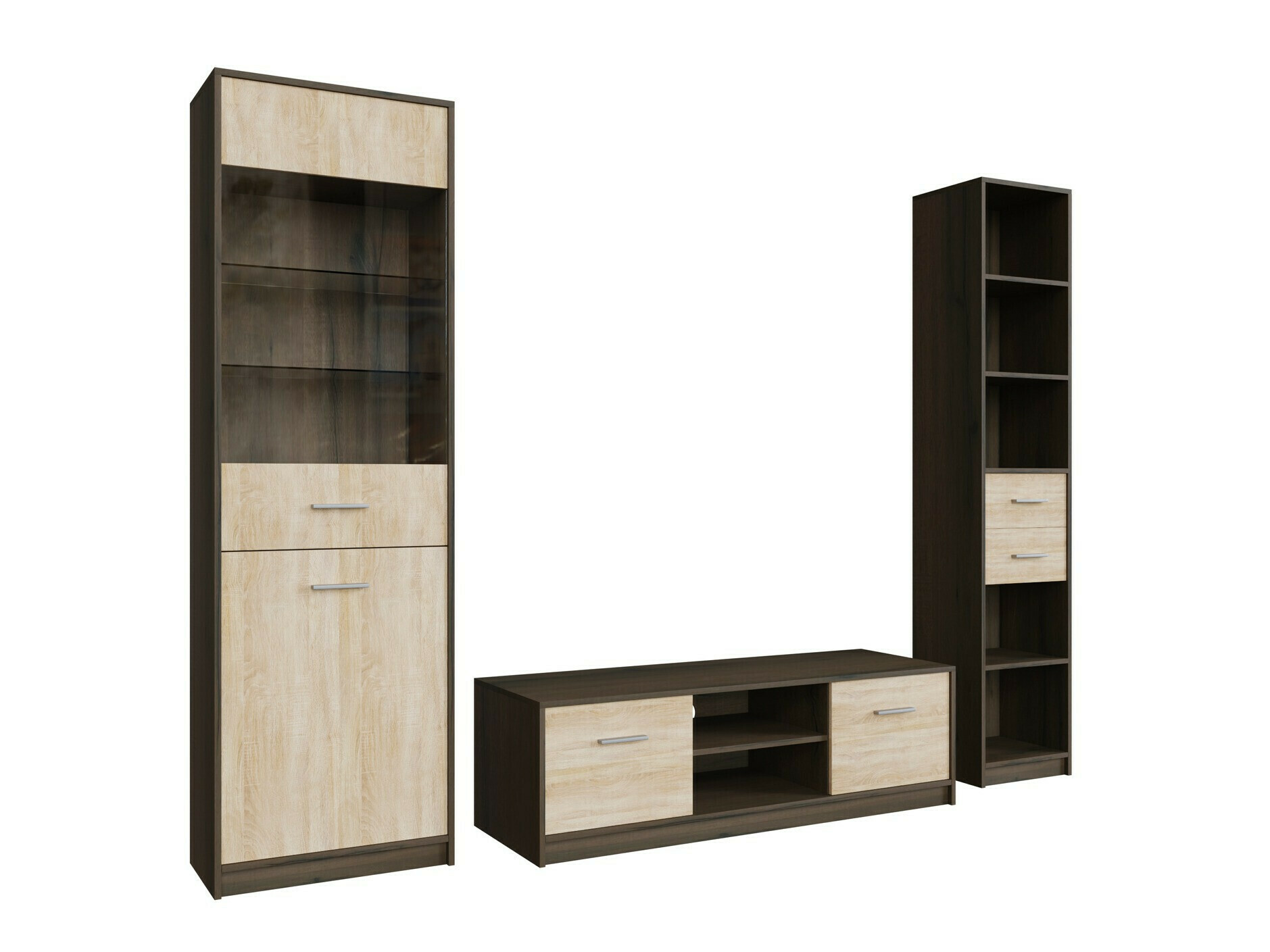 Set za dnevnu sobu Novsore 163 (Tamni hrast + Sonoma hrast)