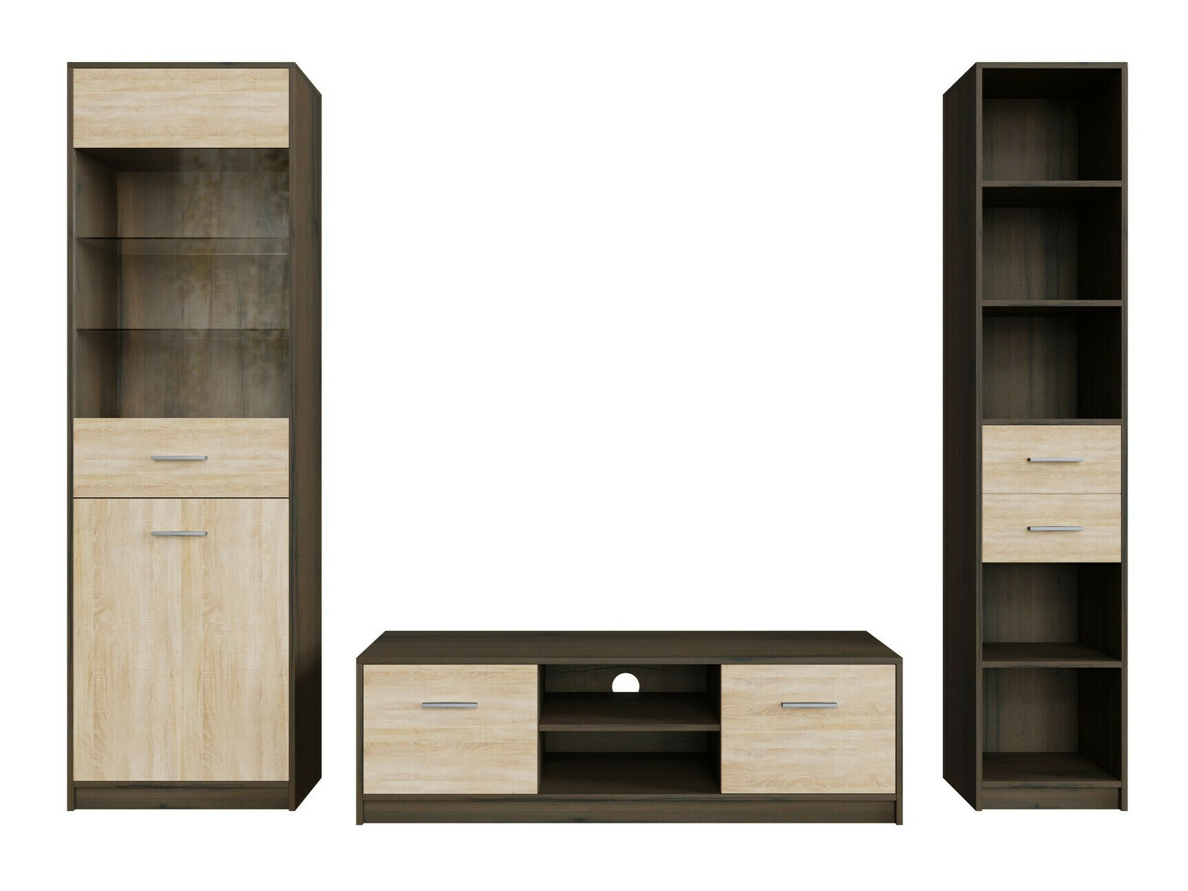 Set za dnevnu sobu Novsore 163 (Tamni hrast + Sonoma hrast)