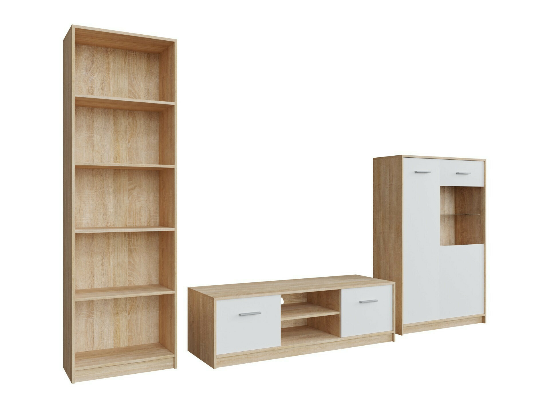 Set za dnevnu sobu Novsore 164 (Sonoma hrast + Belo)