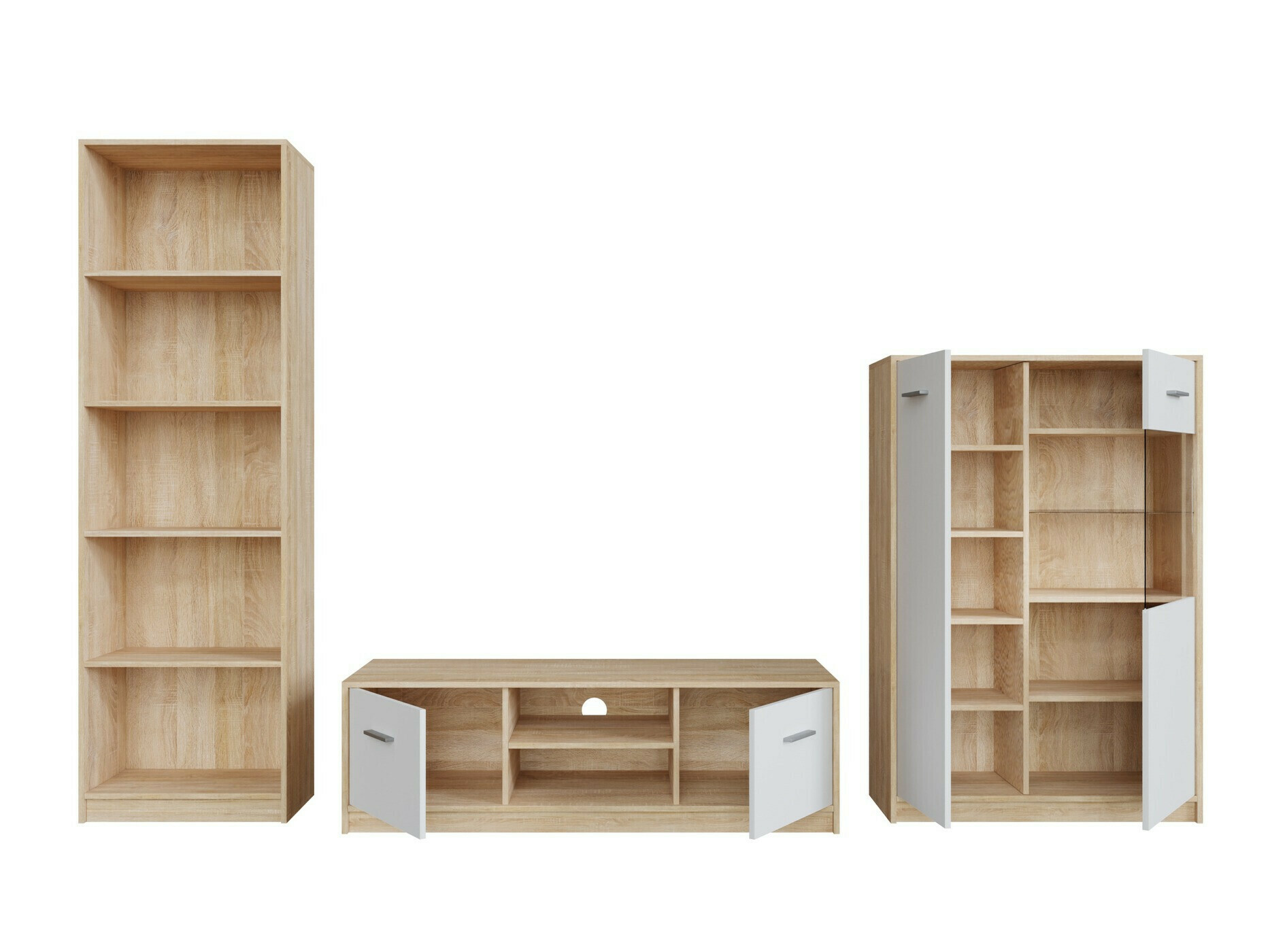 Set za dnevnu sobu Novsore 164 (Sonoma hrast + Belo)