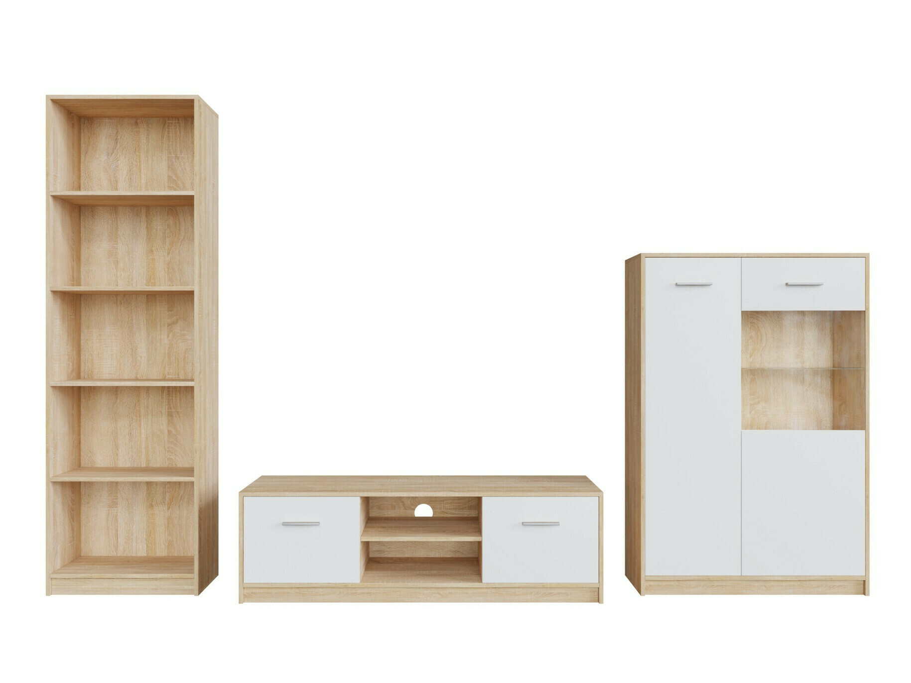 Set za dnevnu sobu Novsore 164 (Sonoma hrast + Belo)