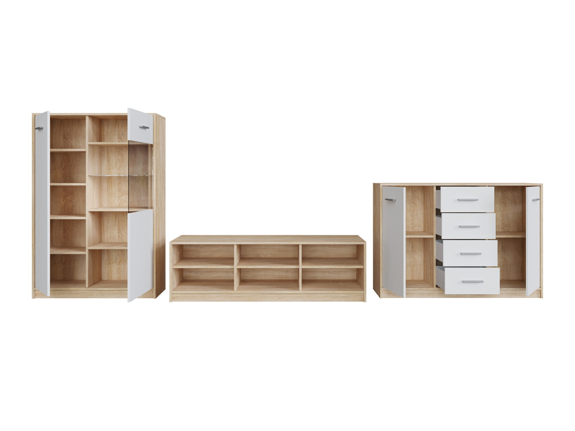 Set za dnevnu sobu Novsore 165 (Sonoma hrast + Belo)