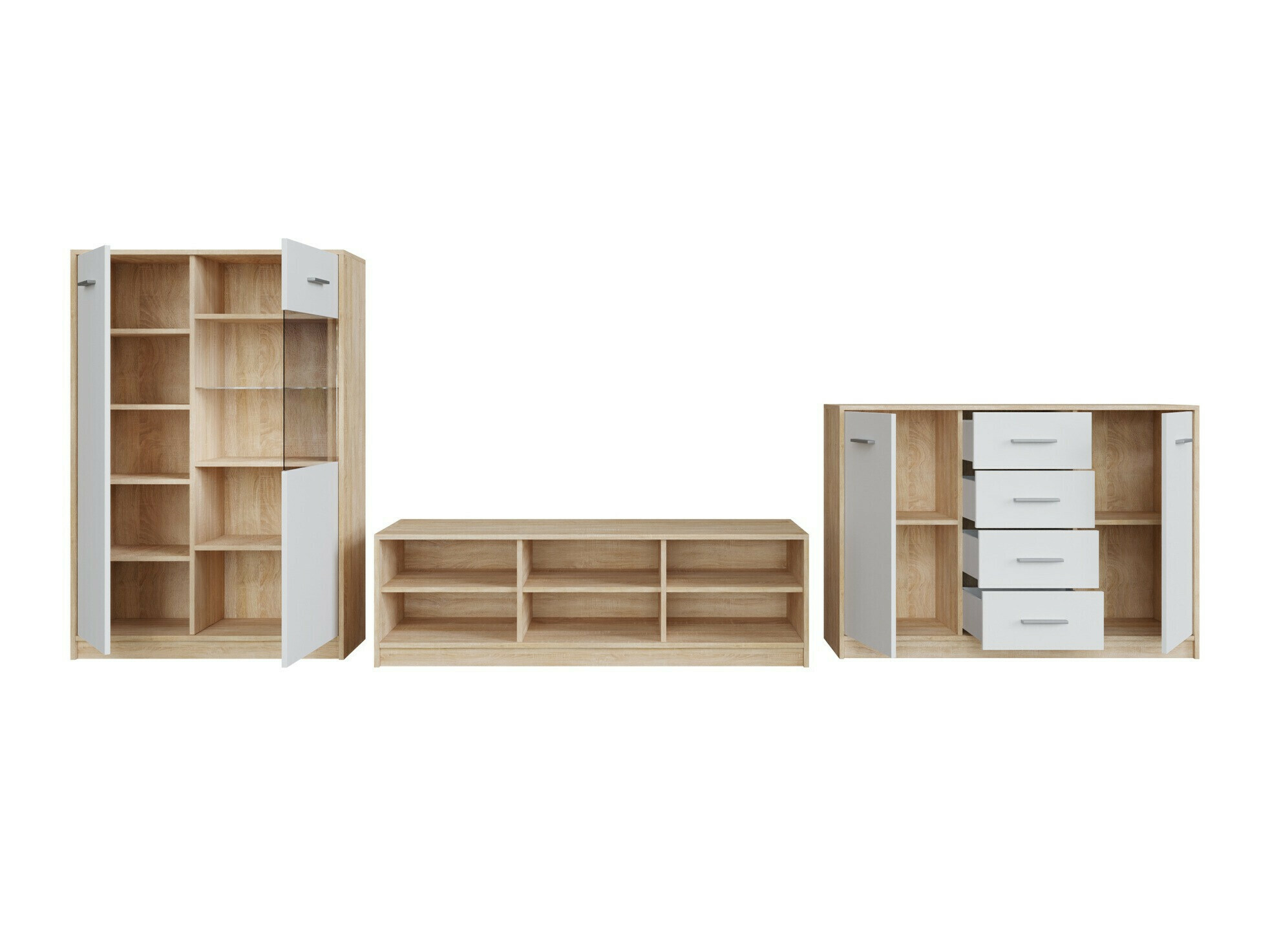 Set za dnevnu sobu Novsore 165 (Sonoma hrast + Belo)