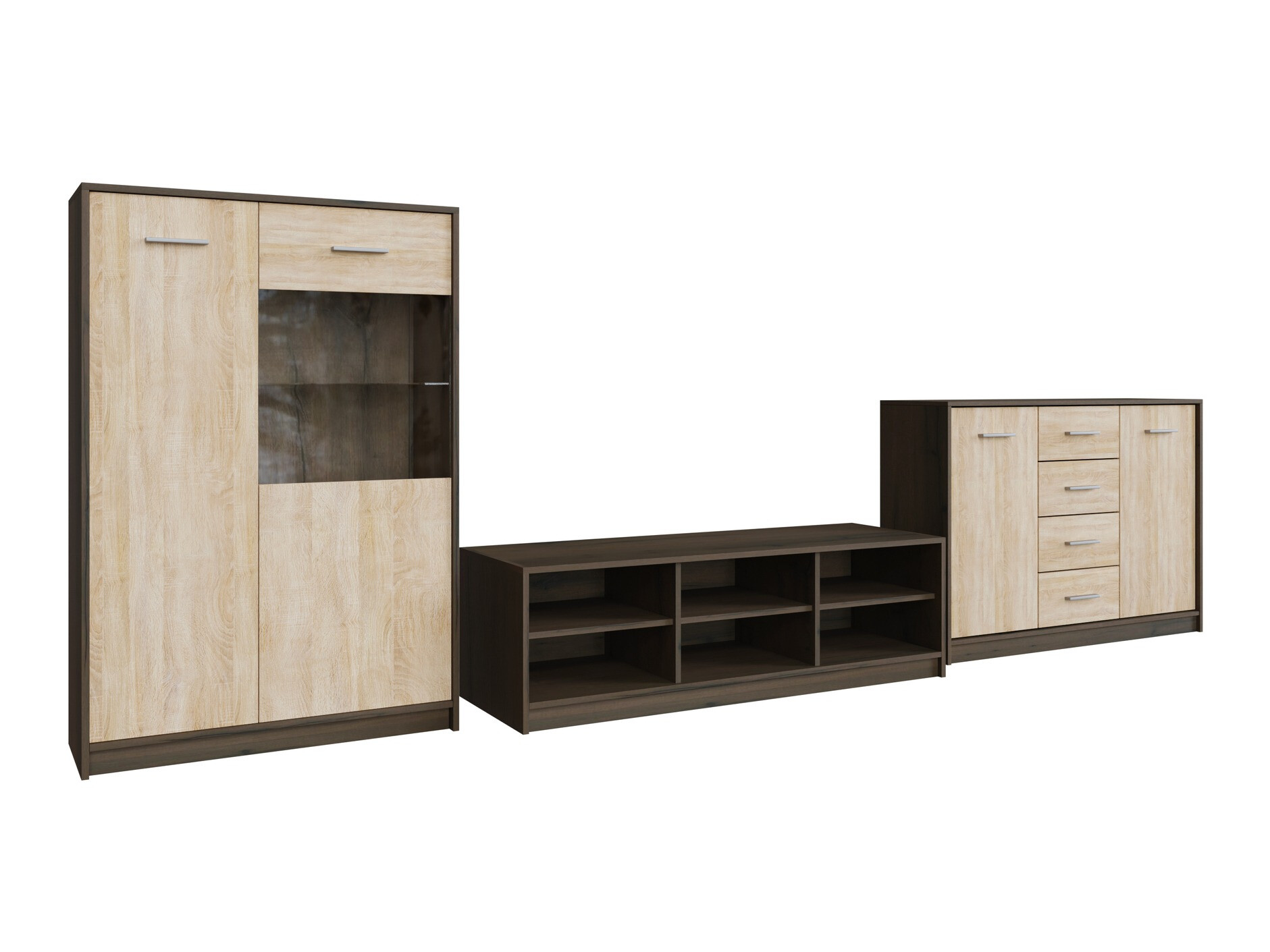 Set za dnevnu sobu Novsore 165 (Tamni hrast + Sonoma hrast)