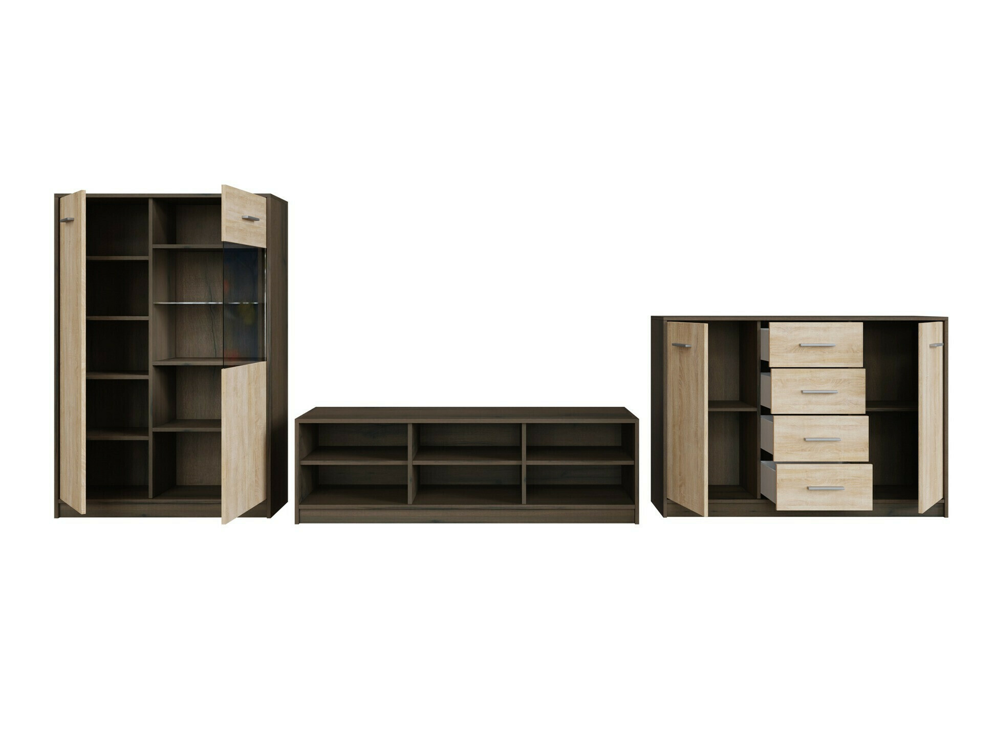 Set za dnevnu sobu Novsore 165 (Tamni hrast + Sonoma hrast)