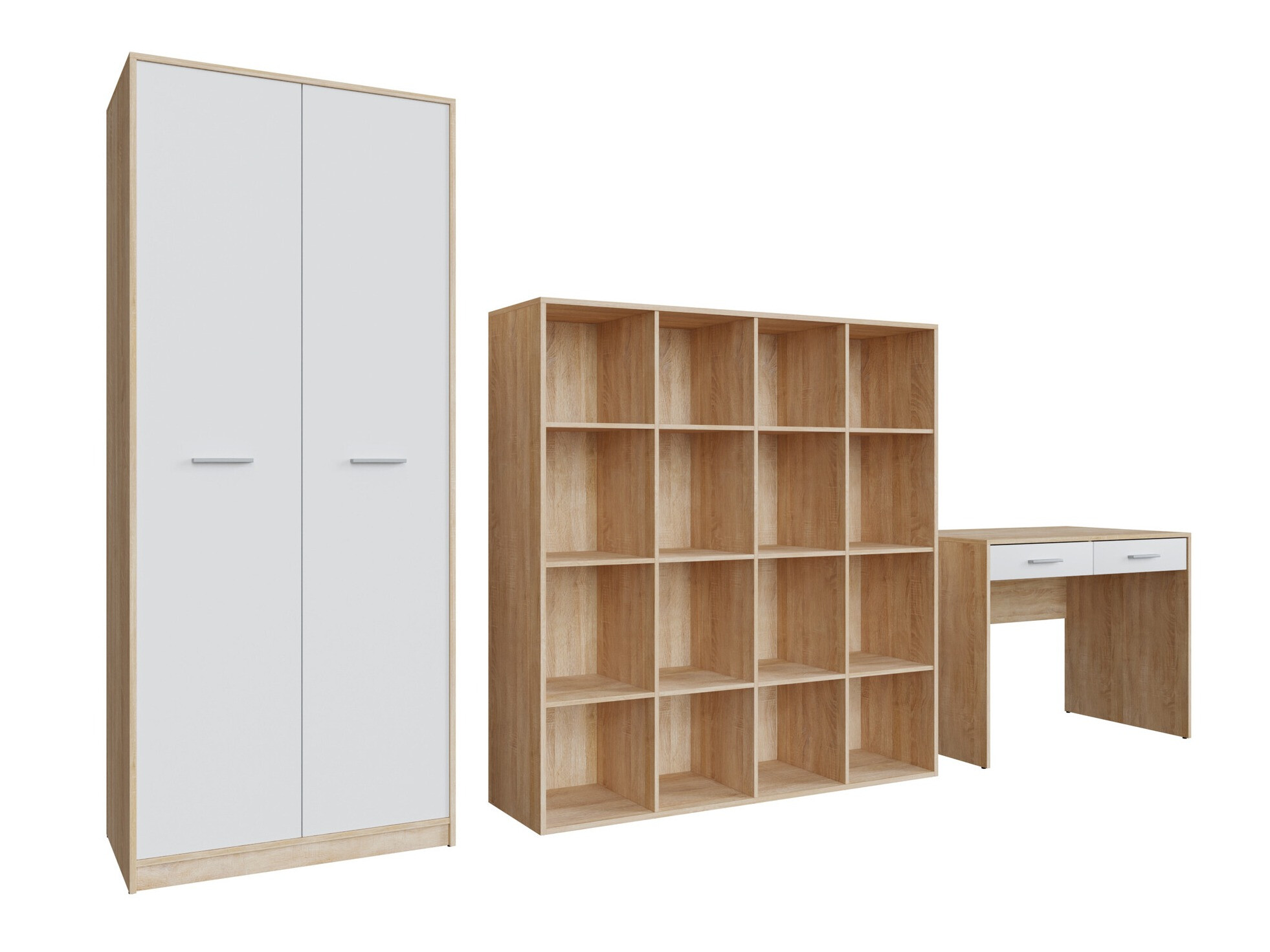 Set za kućnu kancelariju Novsore 166 (Sonoma hrast + Belo)