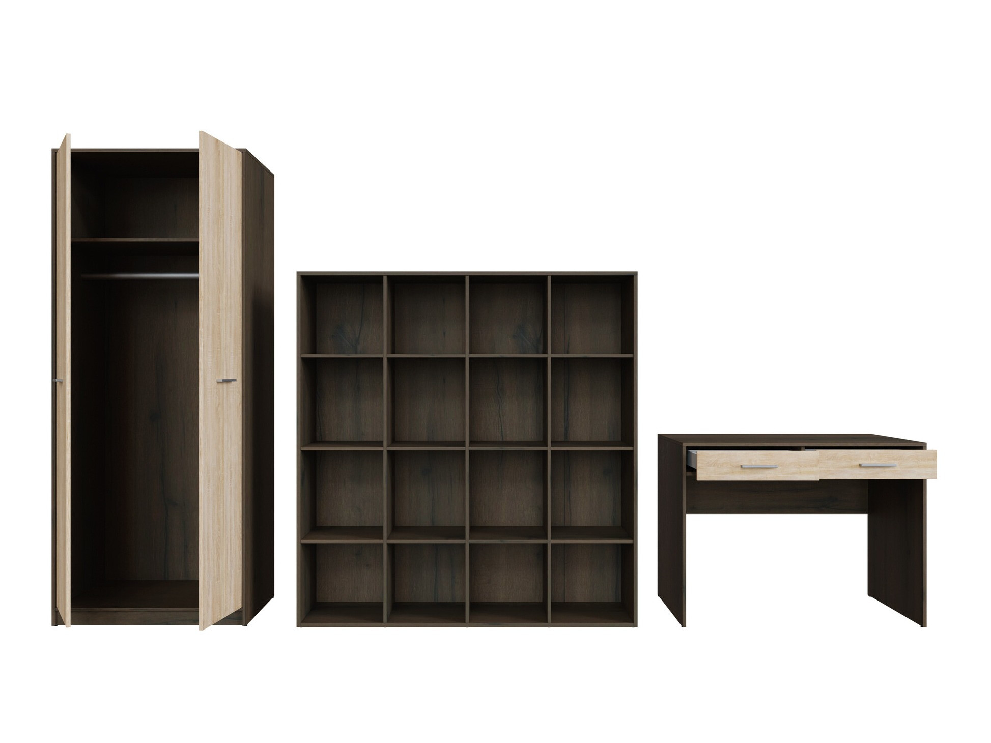 Set za kućnu kancelariju Novsore 166 (Tamni hrast + Sonoma hrast)