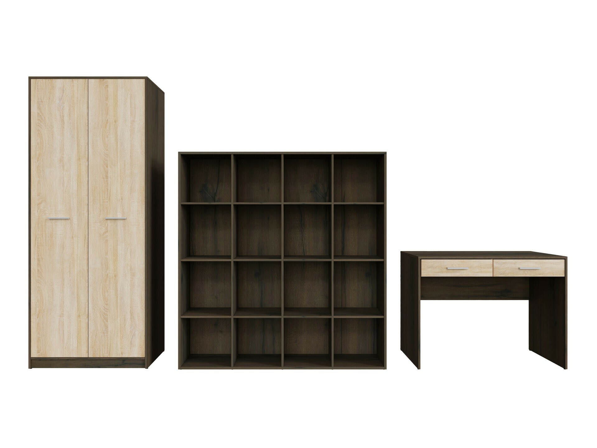 Set za kućnu kancelariju Novsore 166 (Tamni hrast + Sonoma hrast)