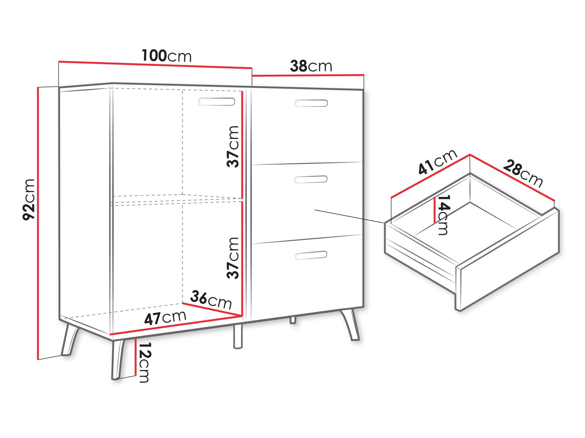 Komoda Comfivo Teslomo 108 (Kašmir + Sjajni kašmir)