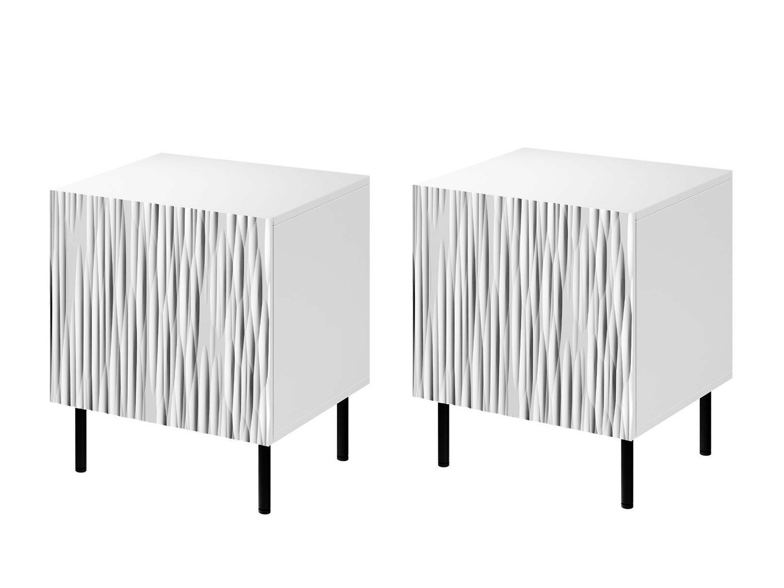 Set noćnih ormarića Lorelbo 102 (Belo + Crno)