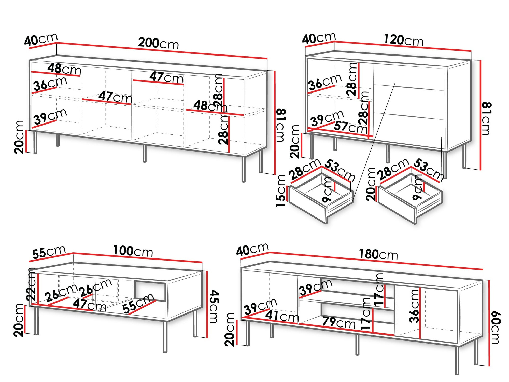Set za dnevnu sobu Flosoru 110 (Crno)