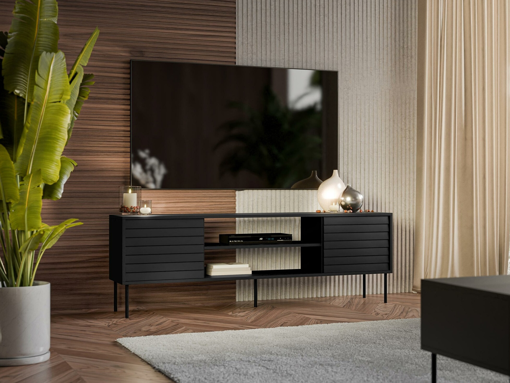 TV komoda Flosoru 104 (Crno)