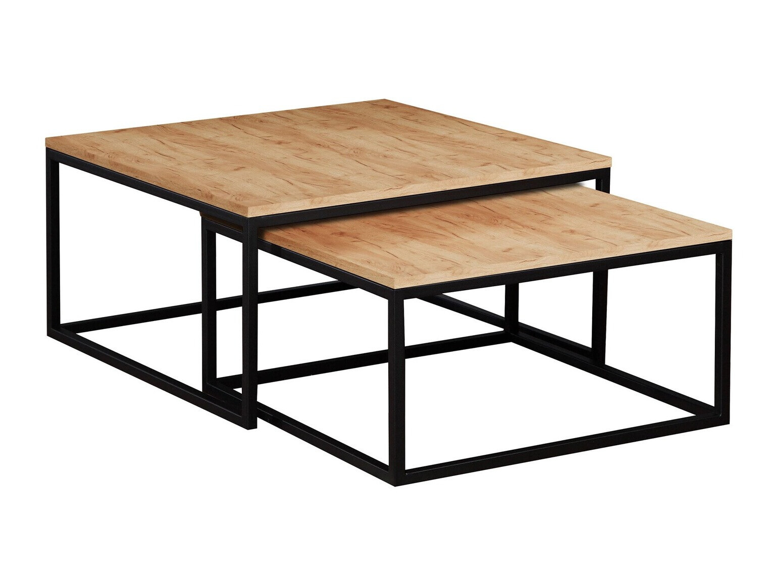 Set stočića za kafu Oswego 101 (Craft hrast + Crno)