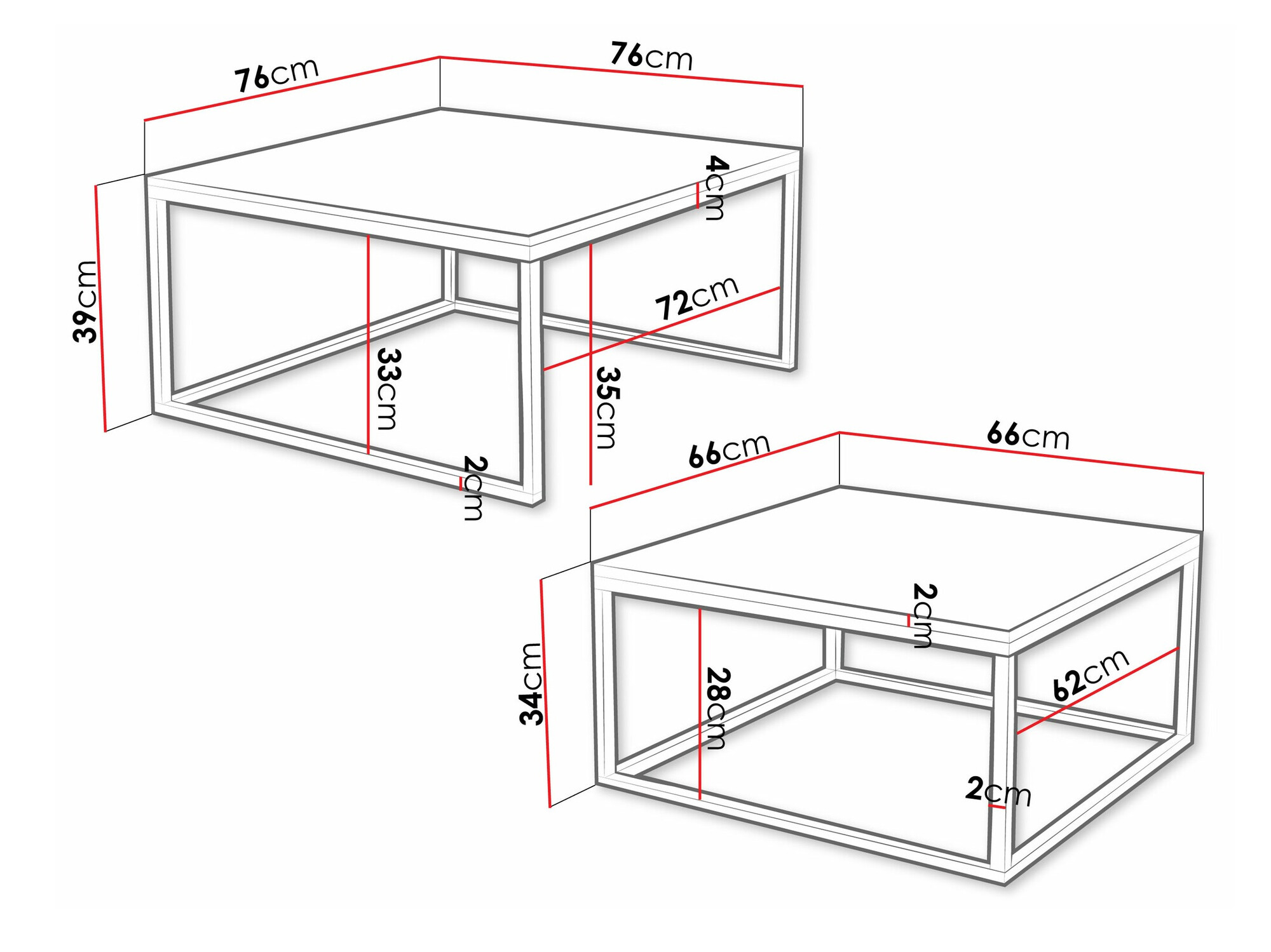 Set stočića za kafu Oswego 101 (Kašmir + Crno)