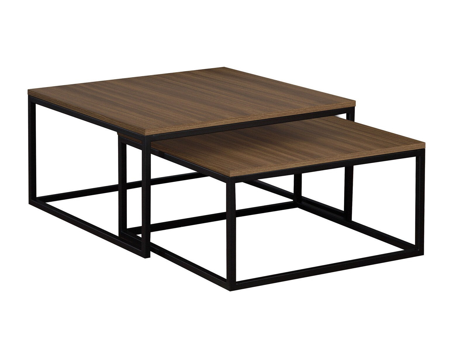 Set stočića za kafu Oswego 101 (Orah + Crno)