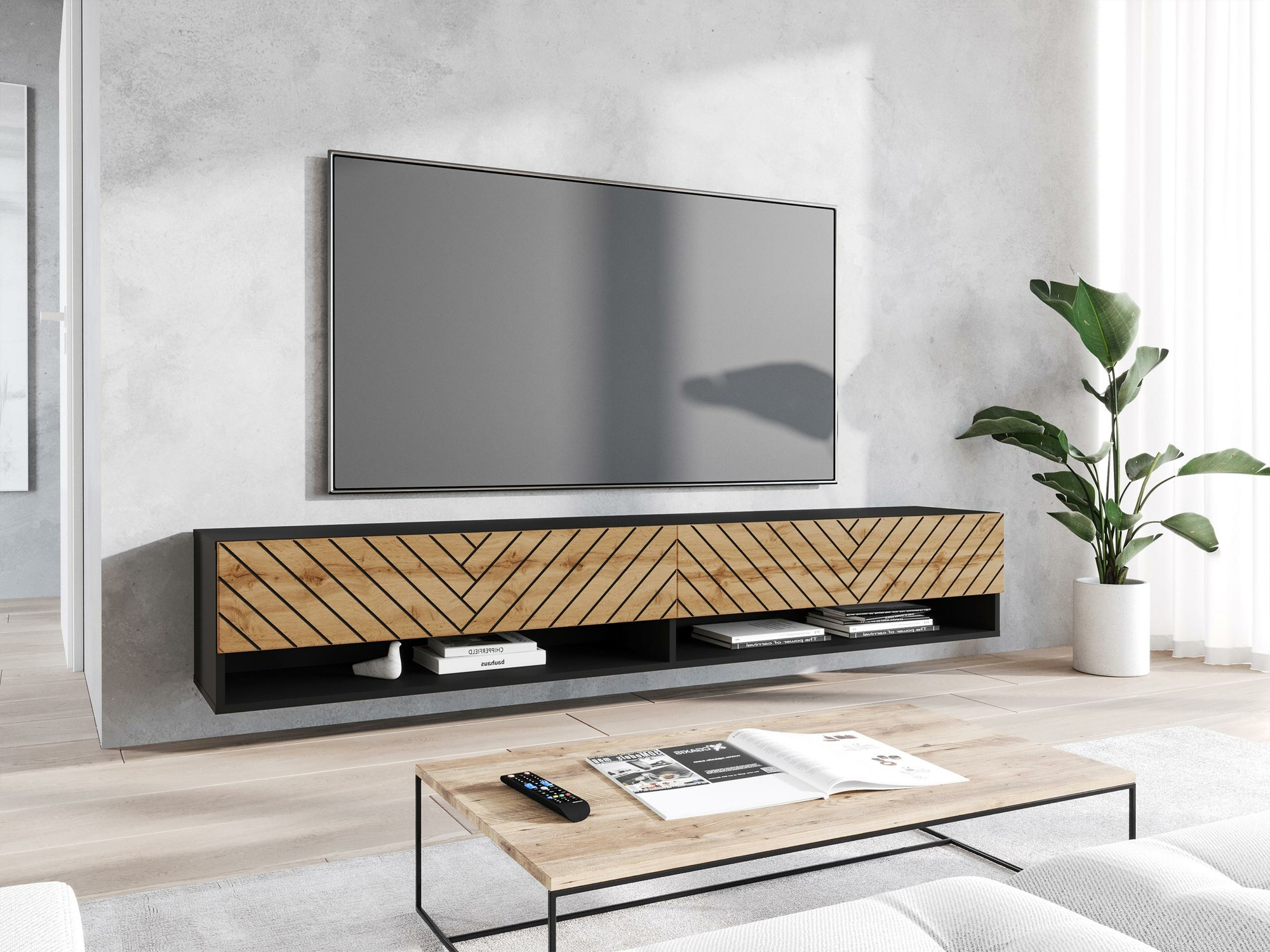 TV komoda Sarasota 119 (Grafit + Hrast Votan)
