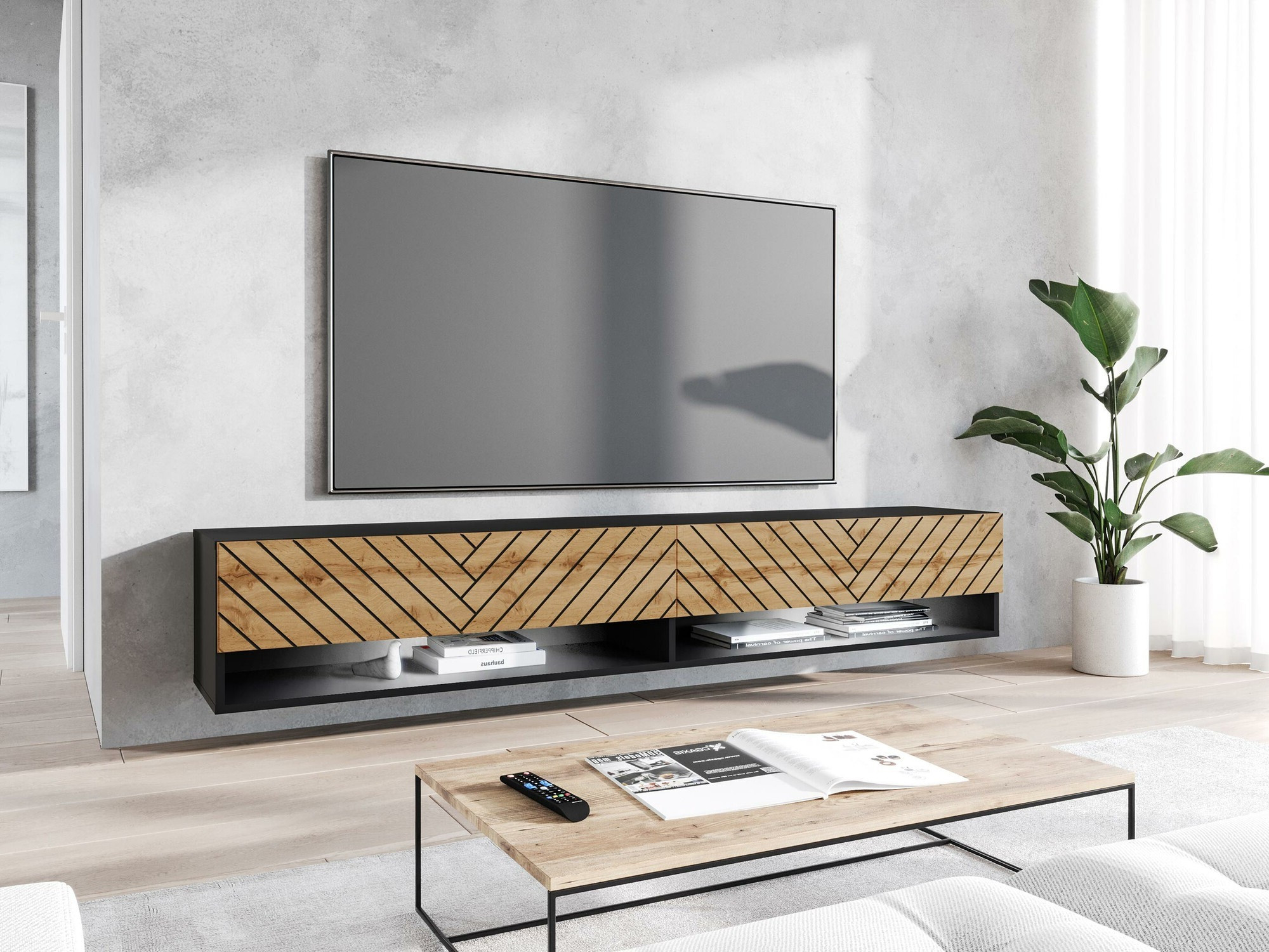 TV komoda Sarasota 119 (Grafit + Hrast Votan)