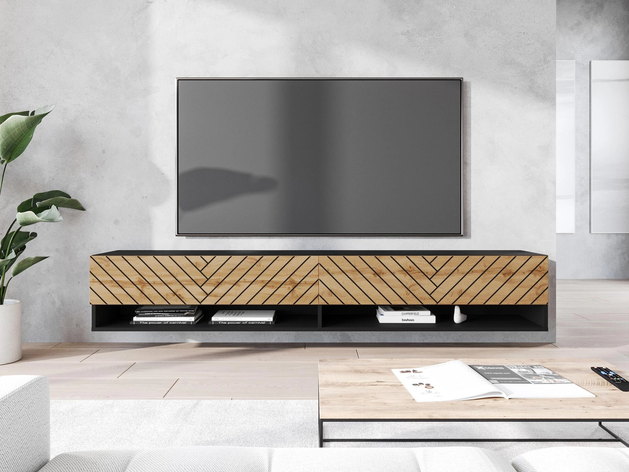 TV komoda Sarasota 119 (Grafit + Hrast Votan)