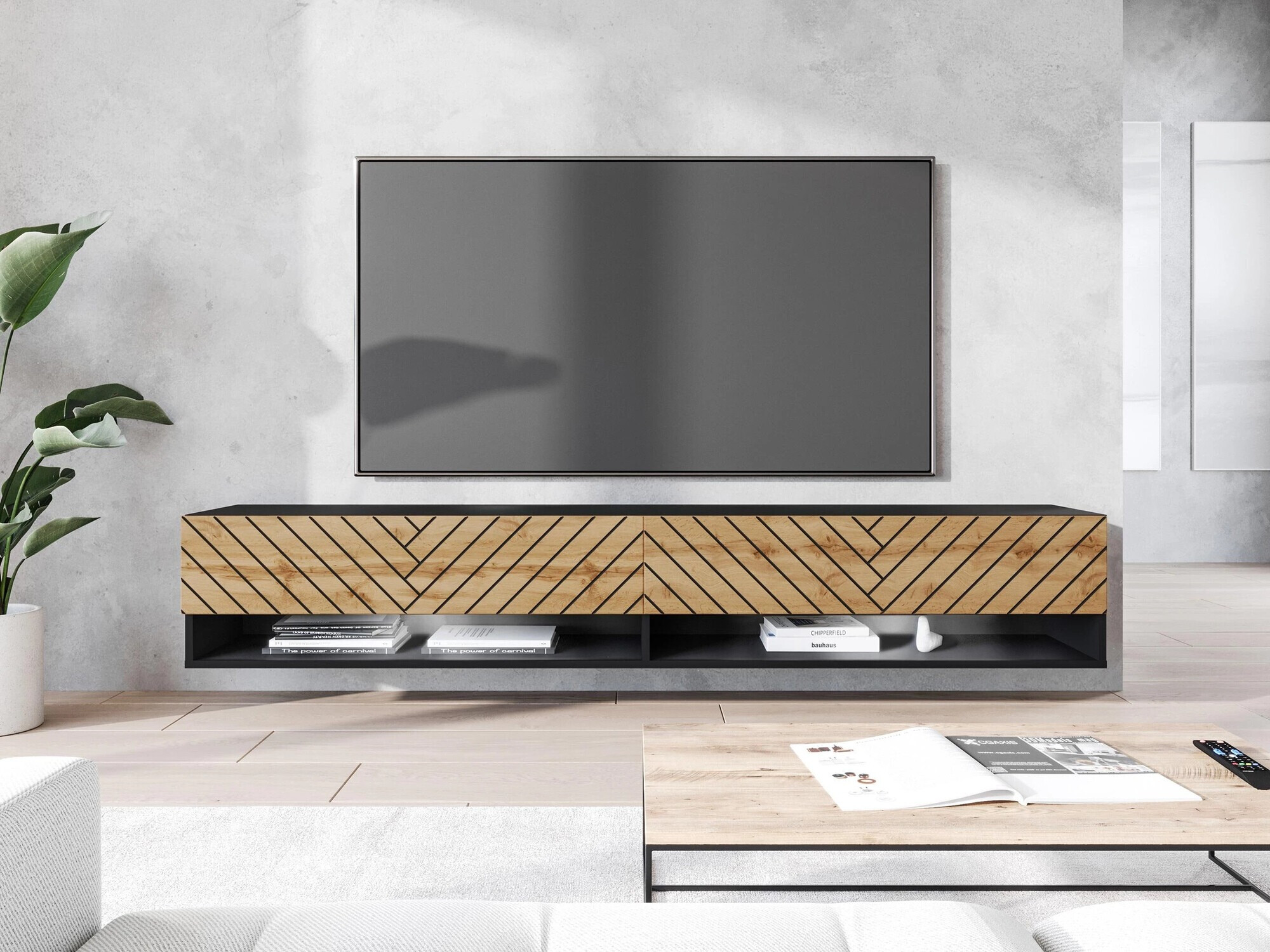 TV komoda Sarasota 119 (Grafit + Hrast Votan)