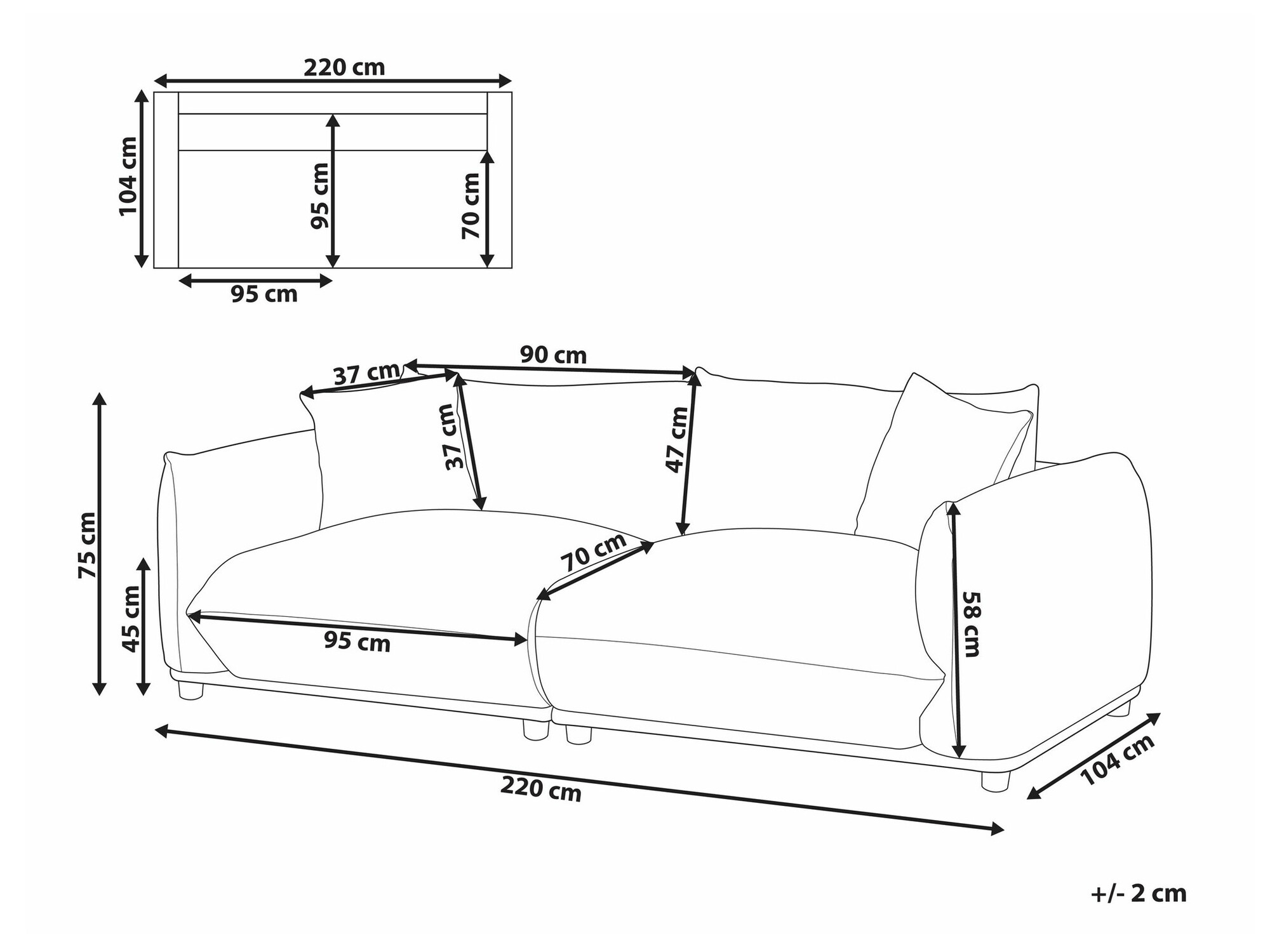 Sofa Berwyn 1360 (Tamno plavo)