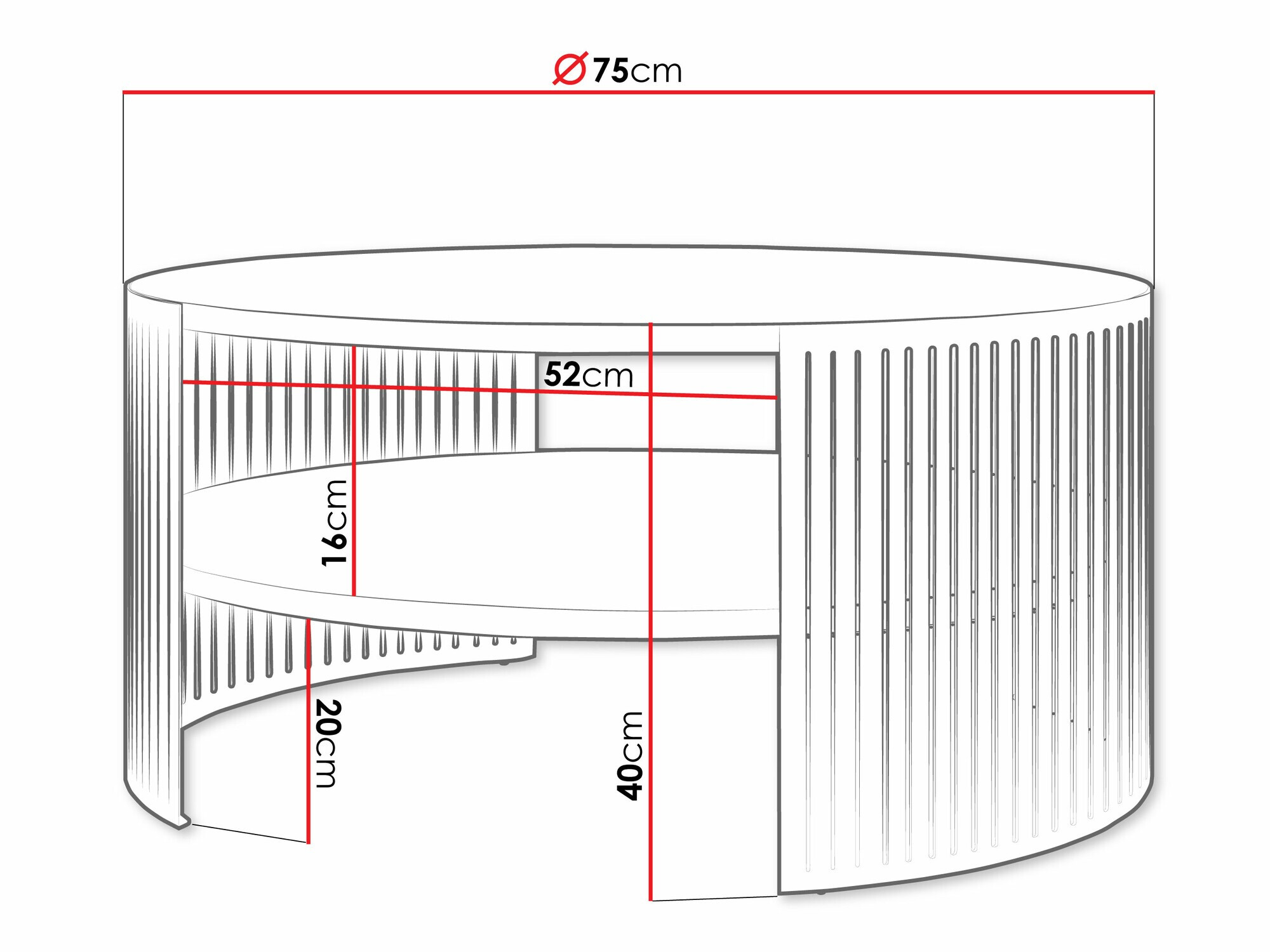 Stočić za kafu Sordore 102 (Crno + Orah)