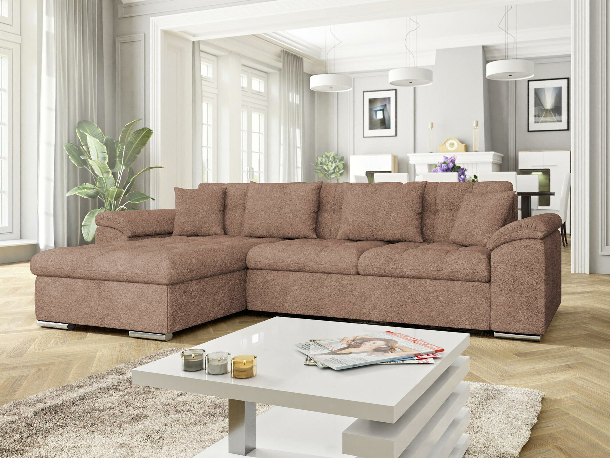 Ugaona sofa Comfivo 107 (Coral 45)
