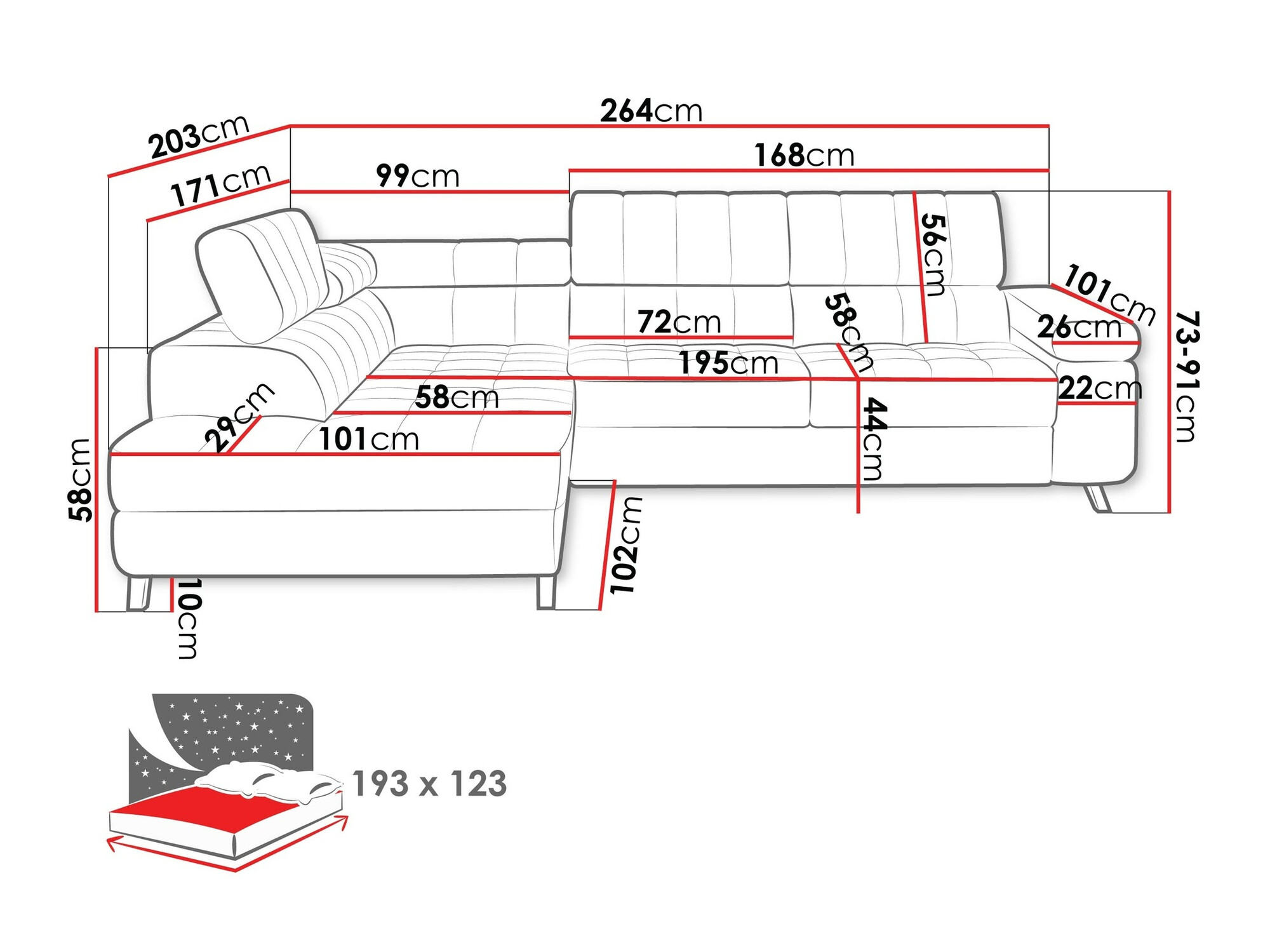 Ugaona sofa Comfivo 207 (Baloo 2074)