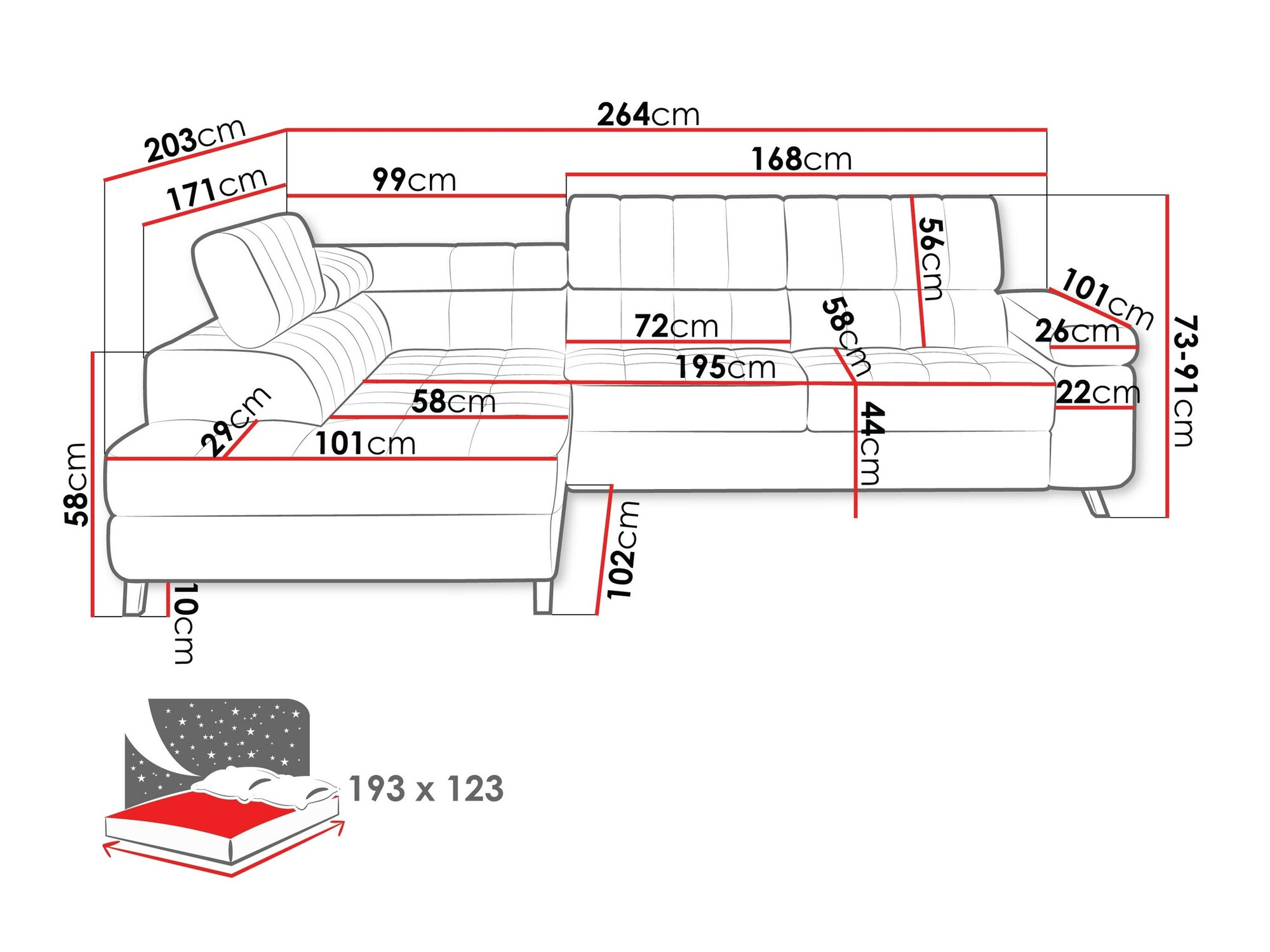 Ugaona sofa Comfivo 207 (Bukle Abriamo 10)