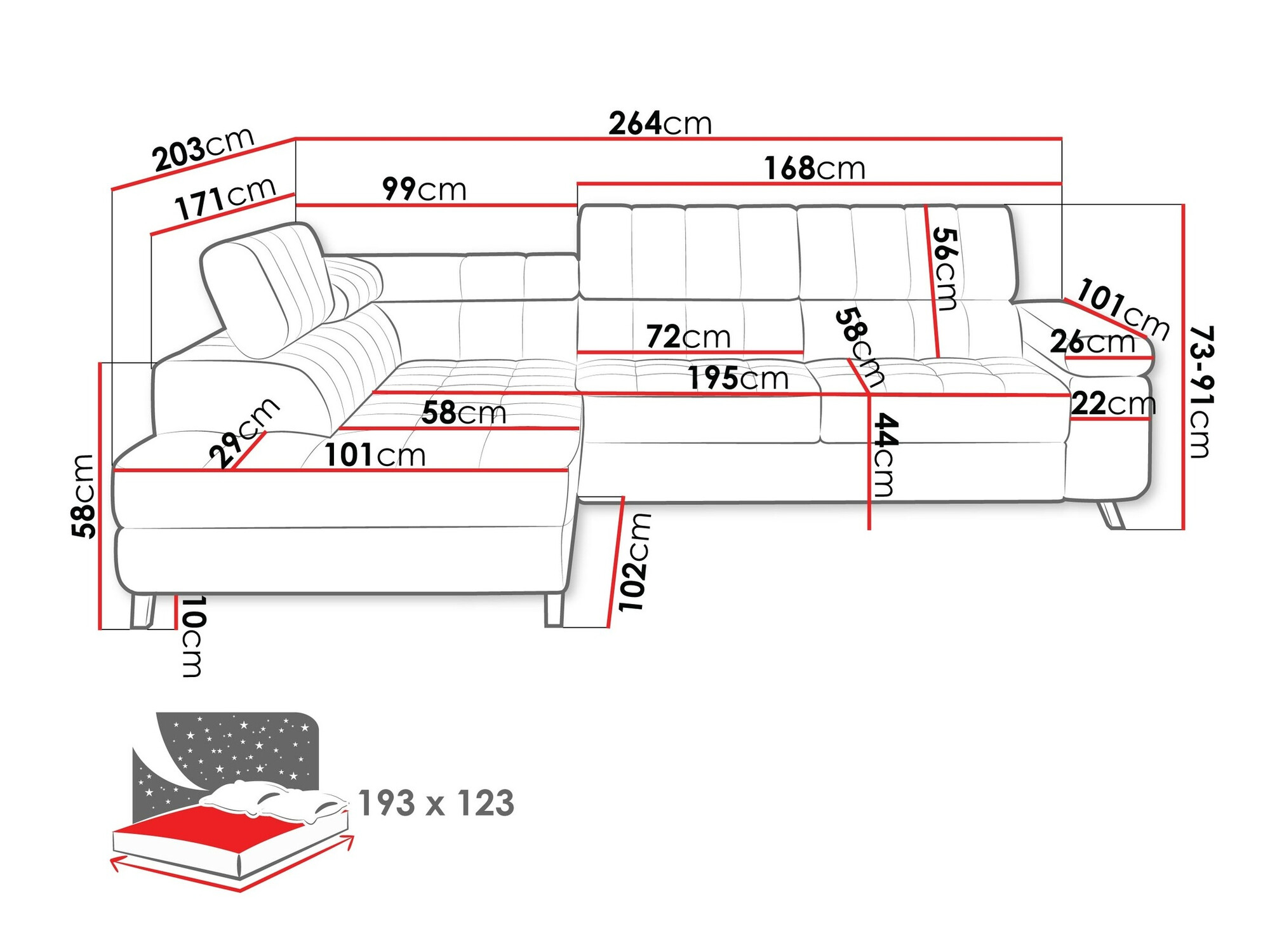 Ugaona sofa Comfivo 207 (Bukle Abriamo 10)