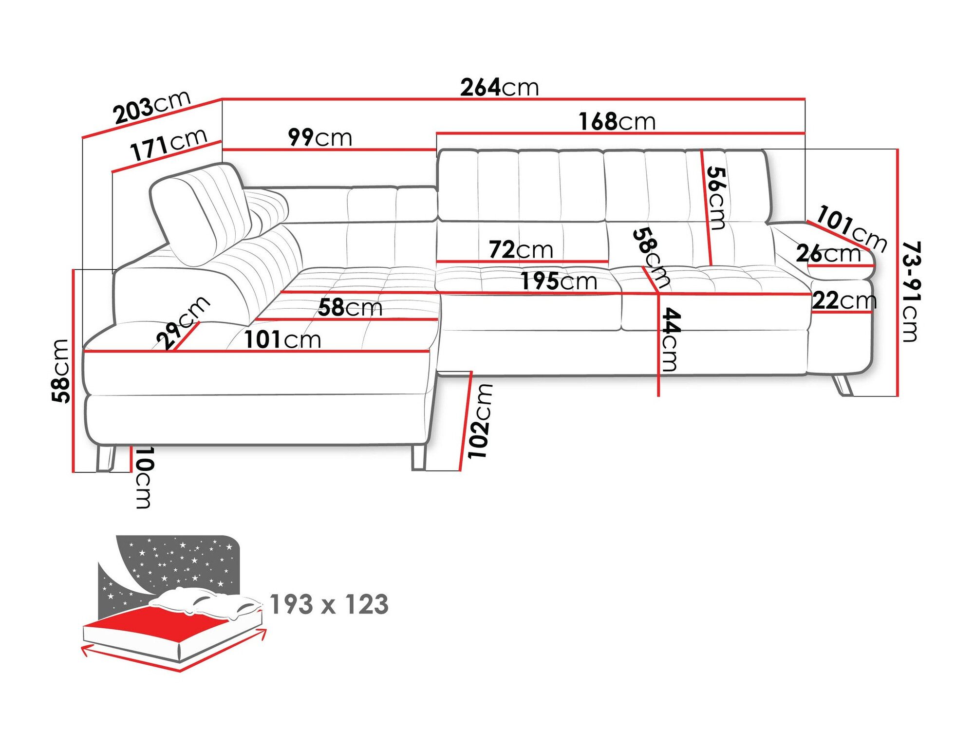 Ugaona sofa Comfivo 207 (Clara 215.02)