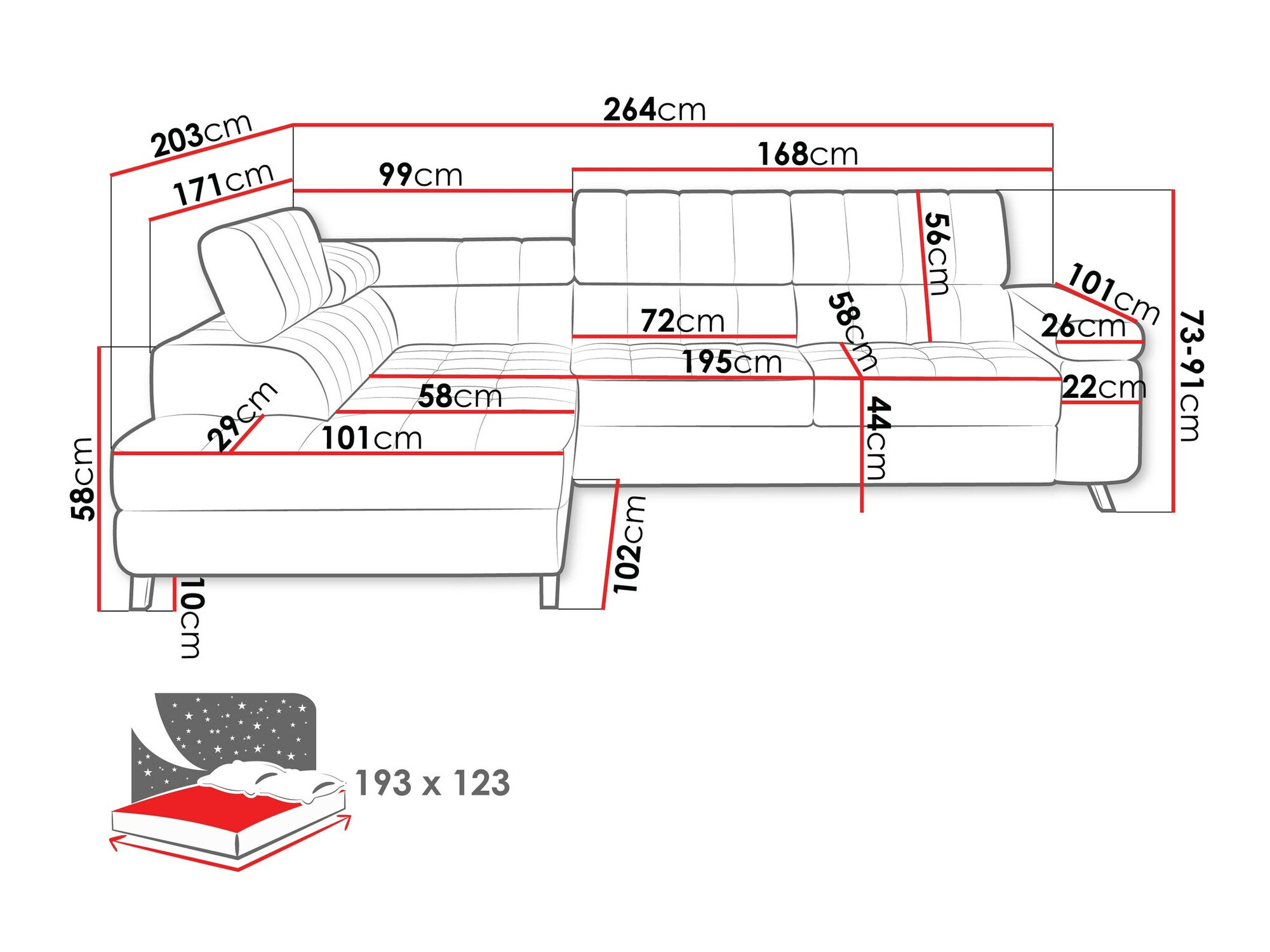Ugaona sofa Comfivo 207 (Flow 06)