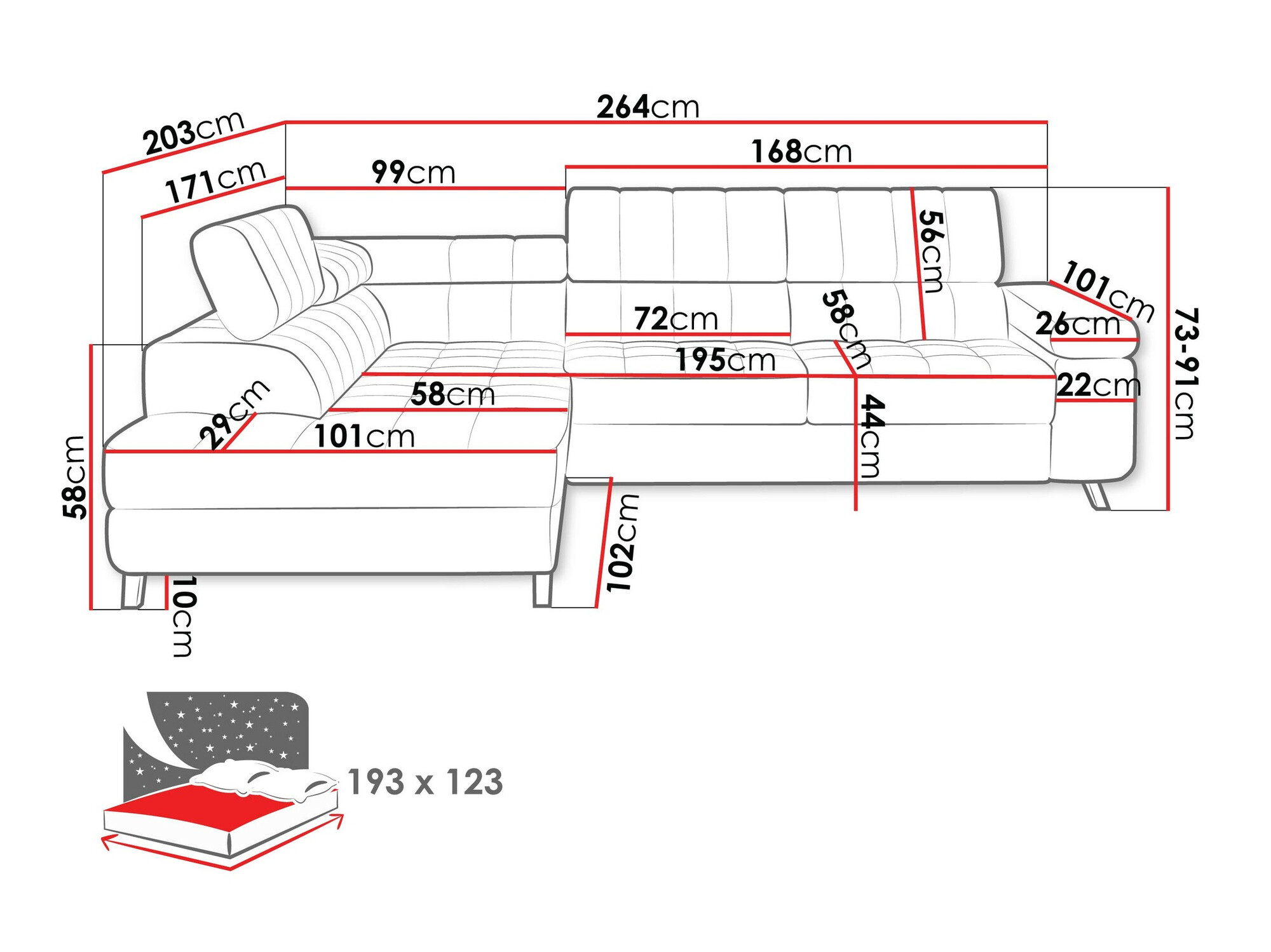 Ugaona sofa Comfivo 207 (Flow 06)