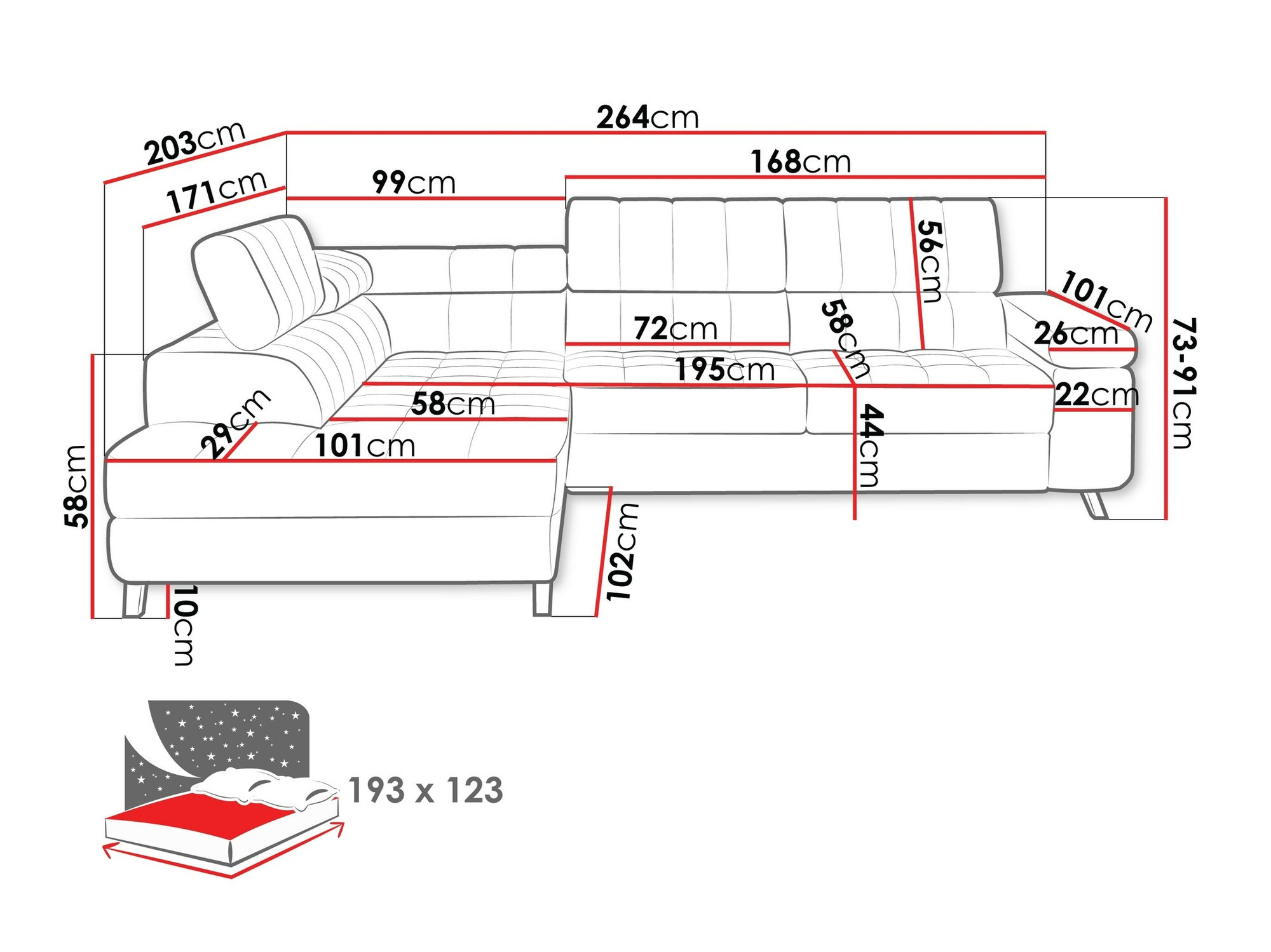 Ugaona sofa Comfivo 207 (Fresh 11)