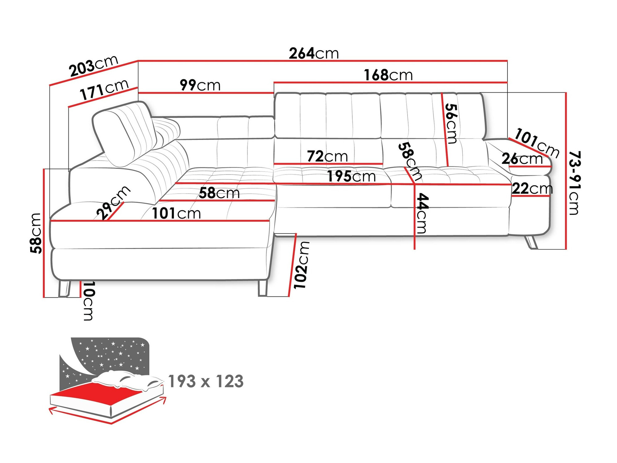 Ugaona sofa Comfivo 207 (Fresh 11)