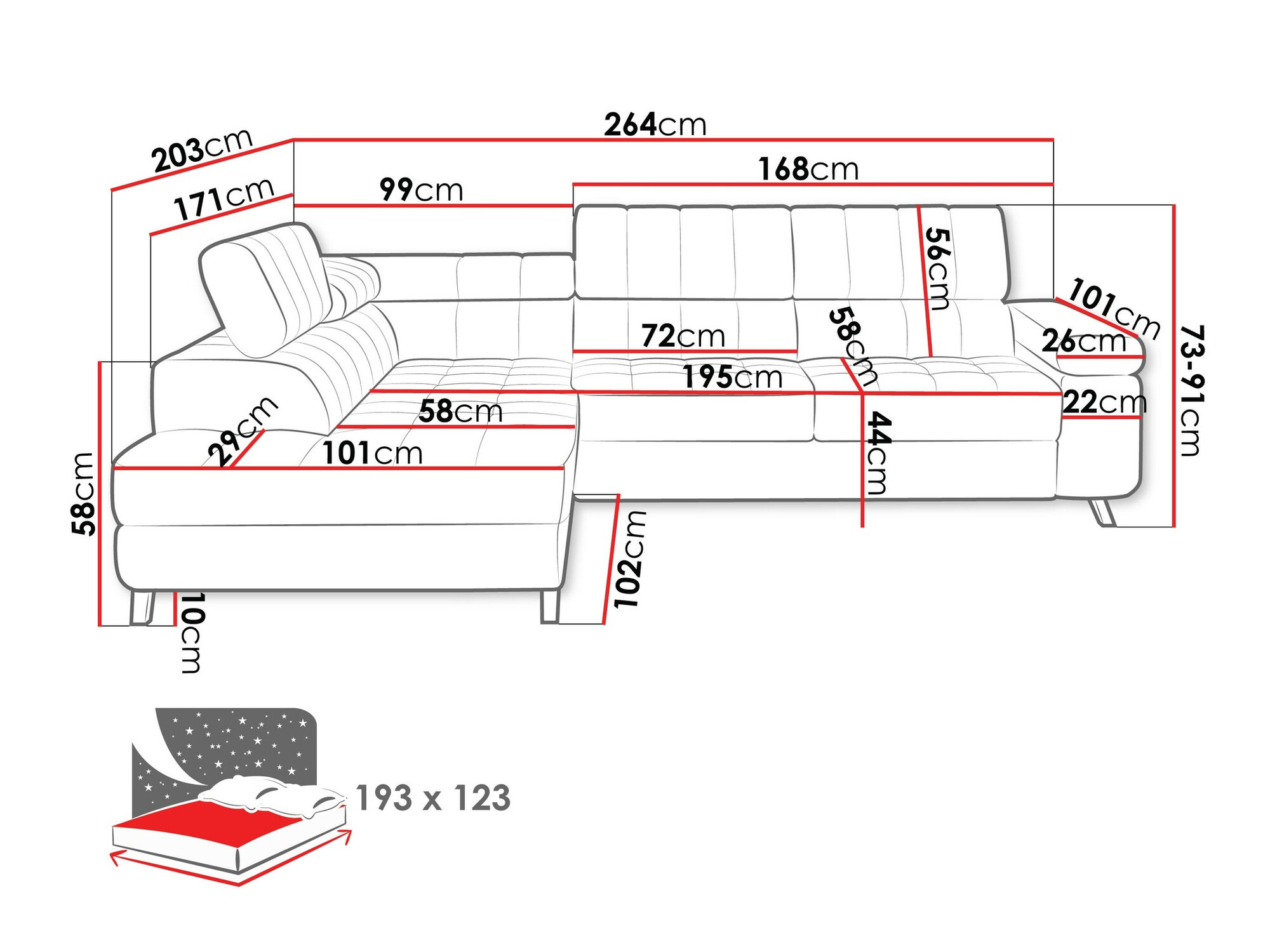 Ugaona sofa Comfivo 207 (Matana 17)