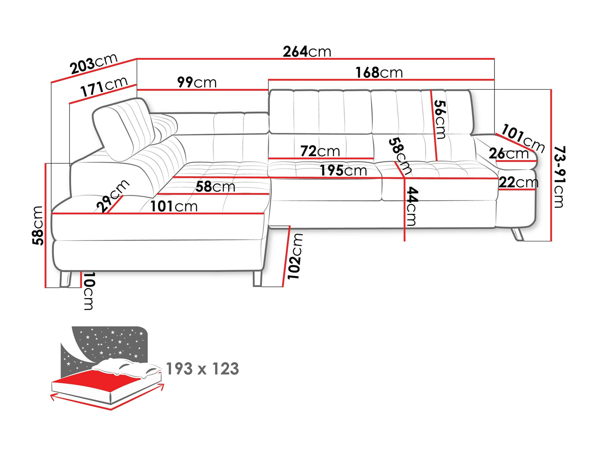 Ugaona sofa Comfivo 207 (Matana 17)