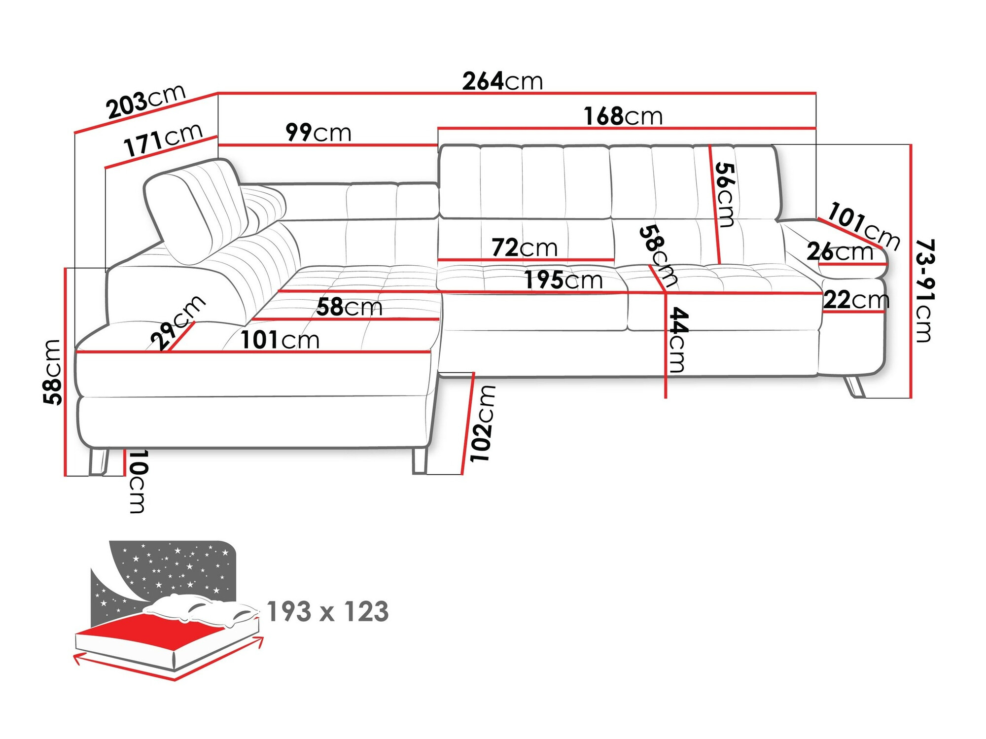 Ugaona sofa Comfivo 207 (Sicuro 65)