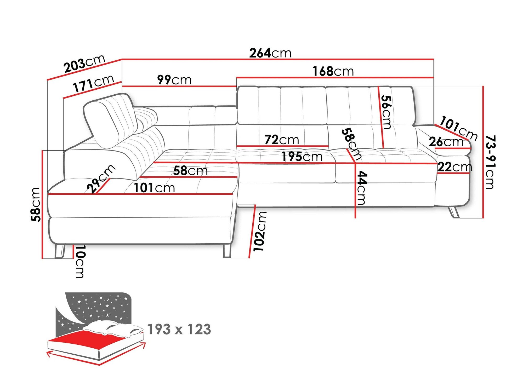Ugaona sofa Comfivo 207 (Sicuro 65)