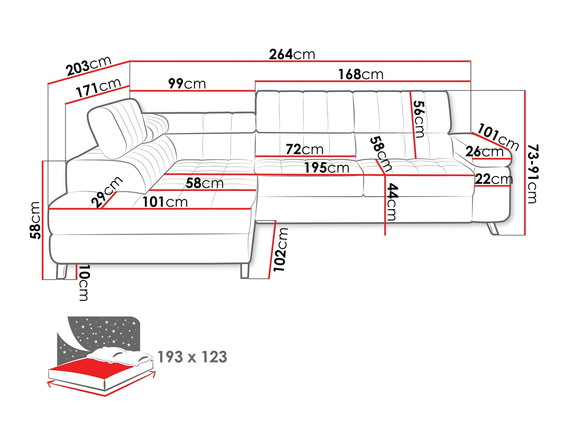 Ugaona sofa Comfivo 207 (Wave 05)