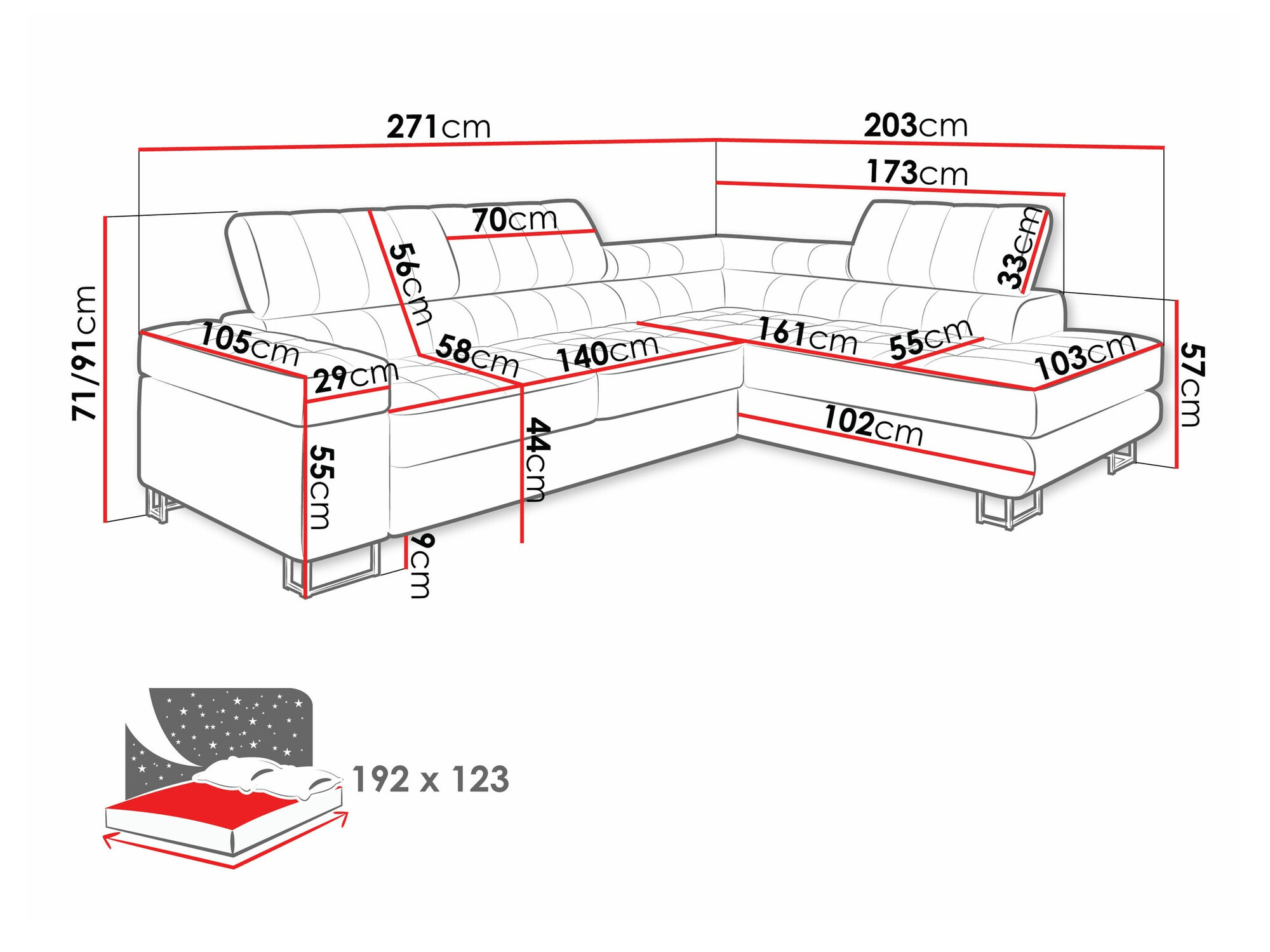 Ugaona sofa Comfivo 232 (Clara 215.02)