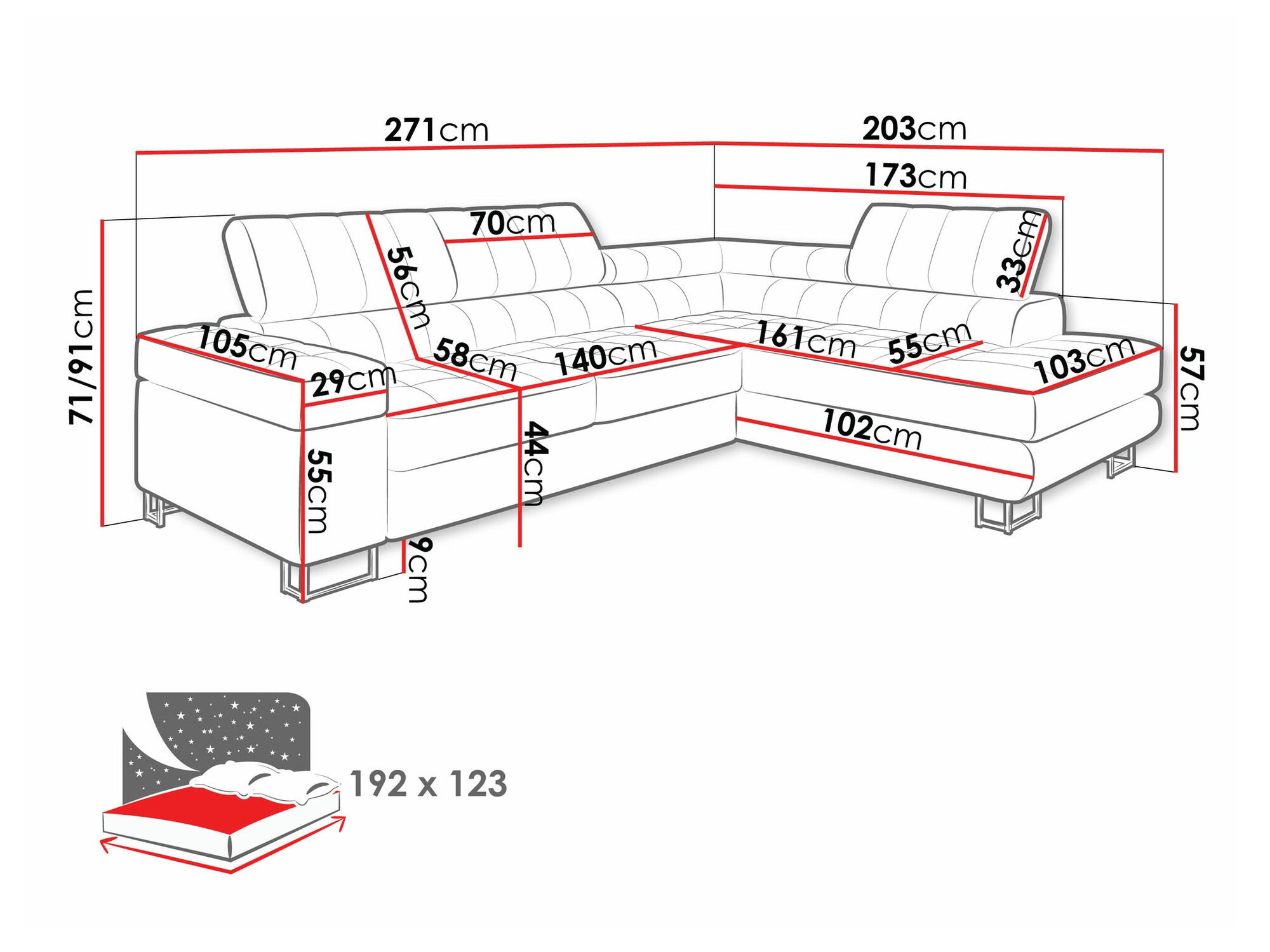 Ugaona sofa Comfivo 232 (Clara 215.02)